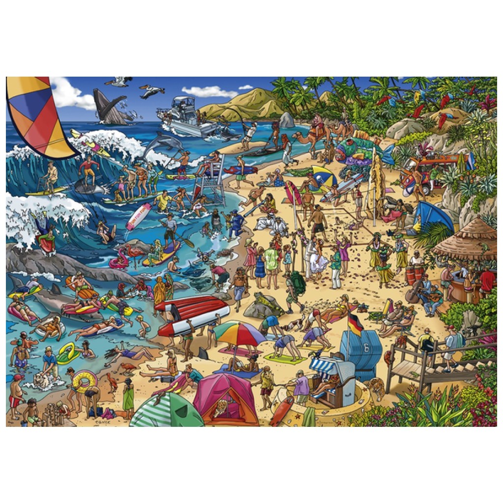 Heye 1000 Piece Triangle Jigsaw Puzzle - Tanck Seashore Artwork | Challenging Adult Puzzle for Home Decor & Relaxation