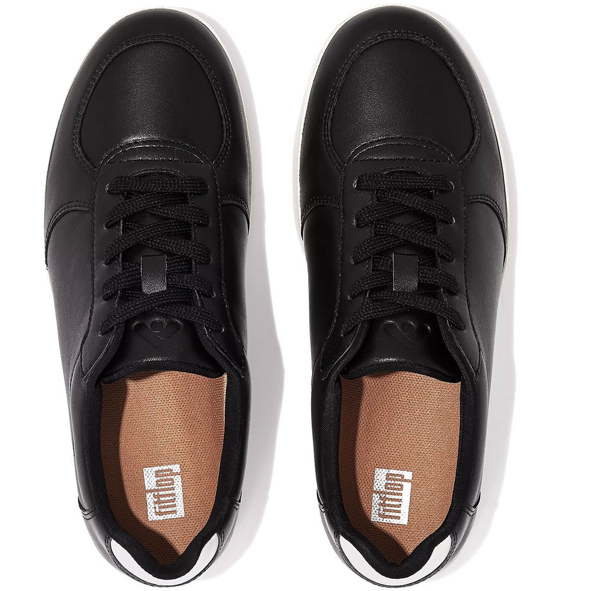 FitFlop Women's Rally Leather & Suede Panel Sneakers - Comfortable Walking Shoes for Work, Travel & Everyday Wear