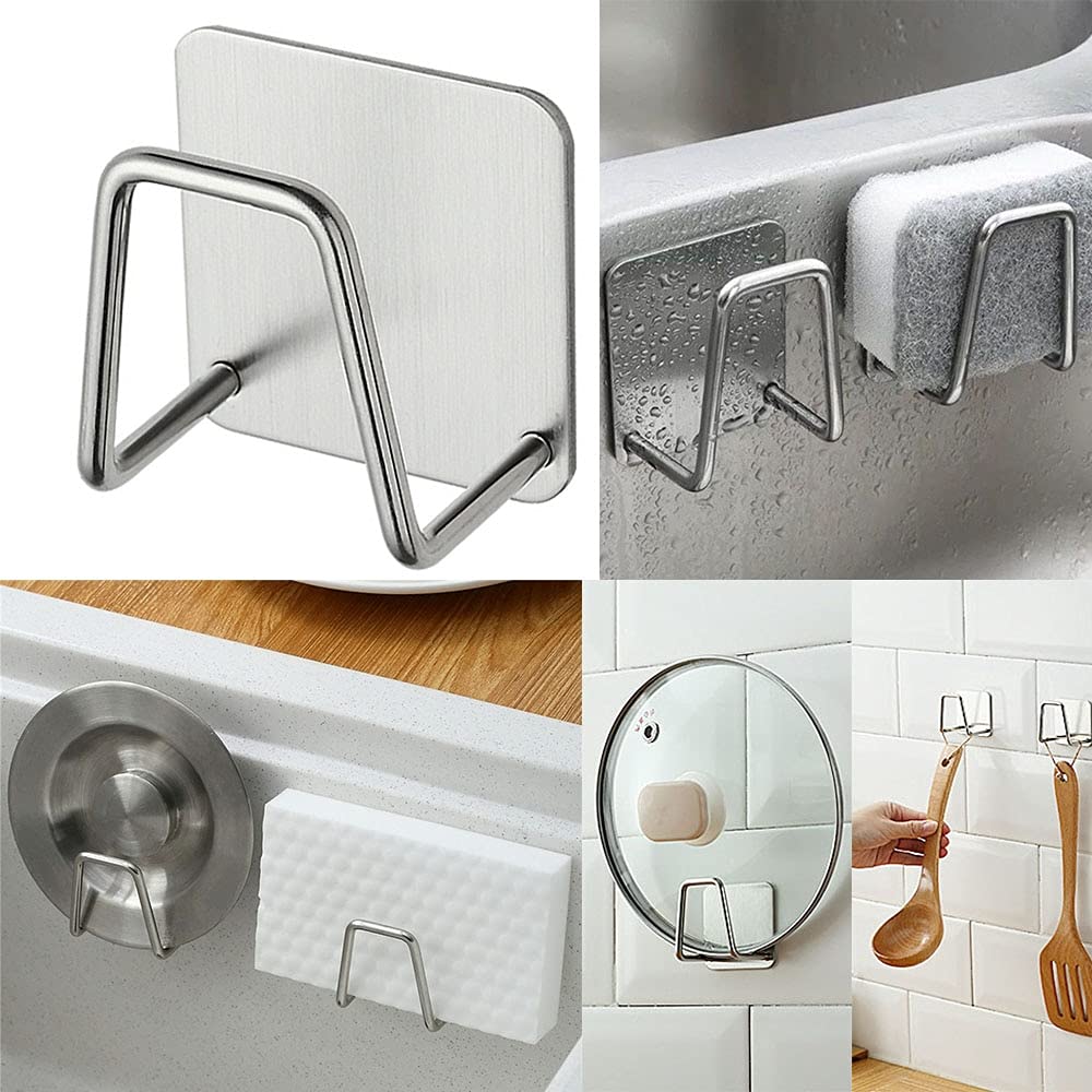 10Pcs Stainless Steel Suction Cup Drain Rack - Sponge Holder & Dish Drying Rack for Kitchen Sink, Space-Saving Organizer for Utensils, Cleaning Cloths & Sponges - Perfect for Small Kitchens & RVs