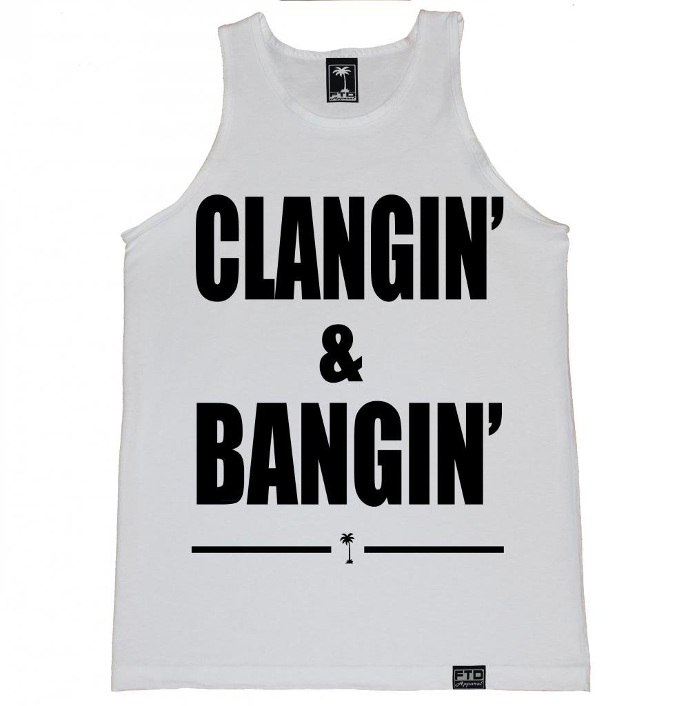 FTD Apparel Men's Clangin' & Bangin' Sleeveless Workout Tank Top - Gym, Running & Athletic Training Shirt for Fitness & Bodybuilding