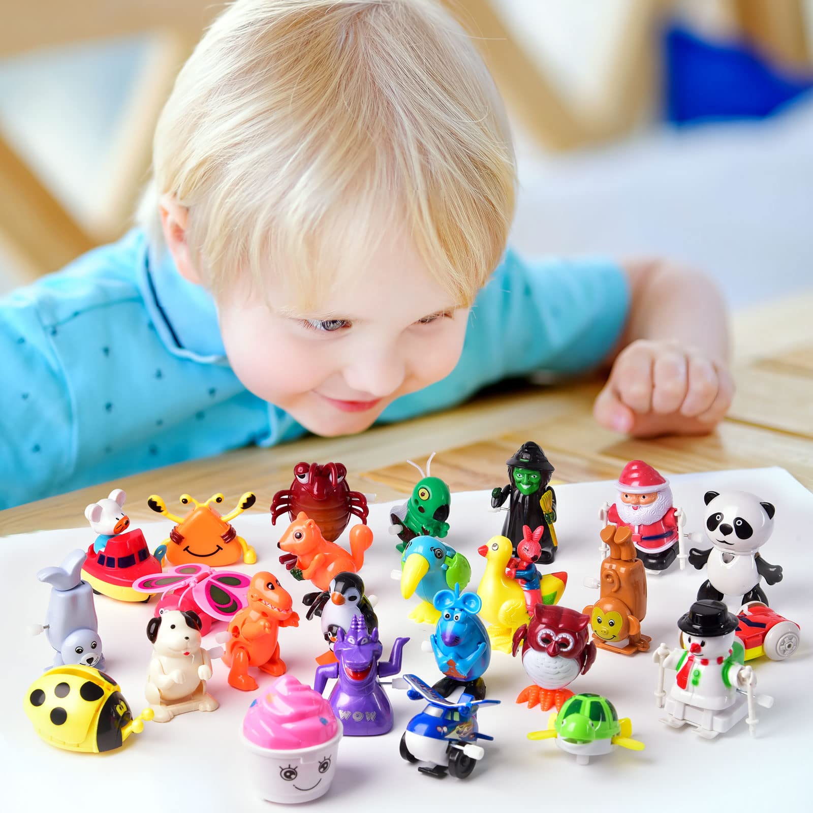 25pcs Wind Up Animal Toys - Flipping, Walking, Jumping Clockwork Bulk Toys for Kids Birthday Gifts, Party Favors, Treasure Box Prizes | Fun for Classroom Rewards, Carnival Games & Birthday Party Activities