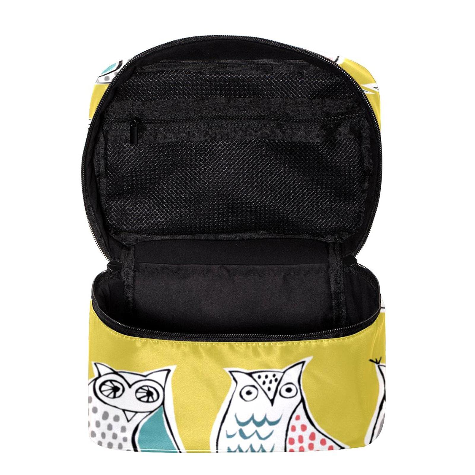 Funny Owls Pattern Travel Makeup Bag - Large Cosmetic Organizer with Zipper for Women & Girls | Perfect for Travel, Gym, and Daily Use