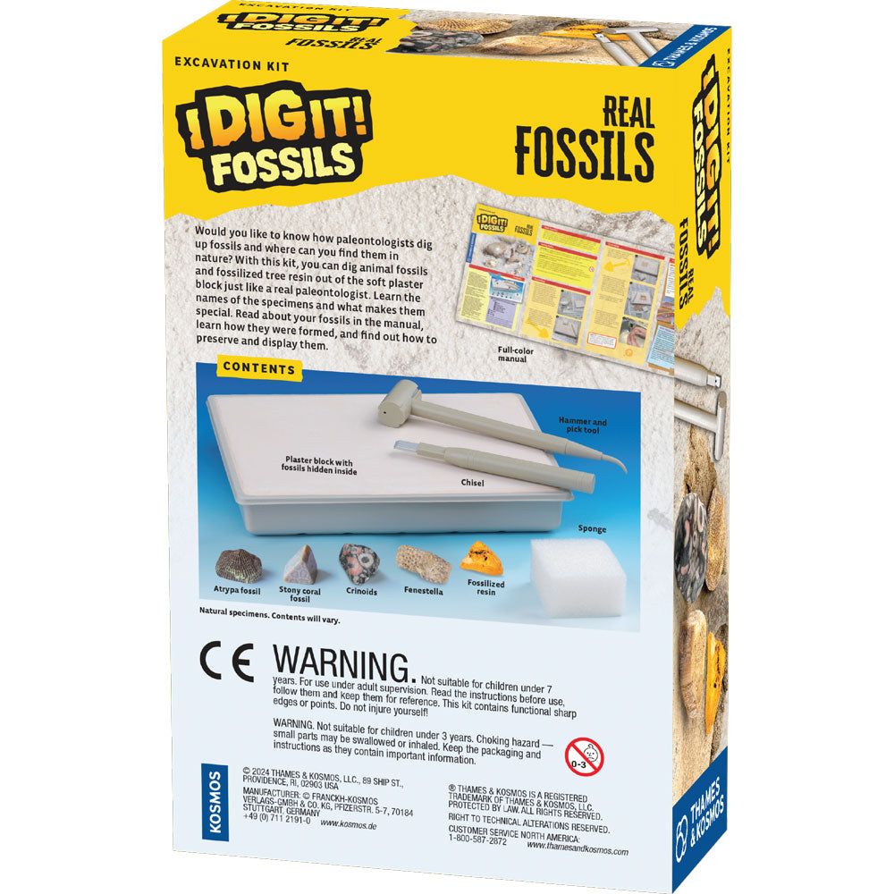 I Dig It! Real Fossils Excavation Kit - STEM Educational Toy for Kids, Dinosaur Fossil Digging Kit for Science Learning & Archaeology Exploration - Perfect for Classroom, Birthday Gifts & Science Projects