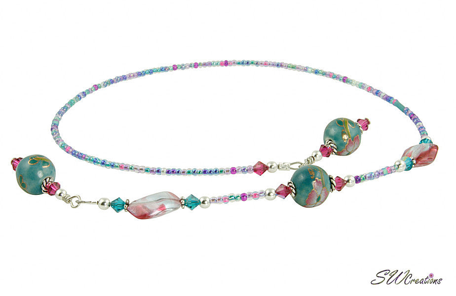 Japanese Floral Crystal Elegance Beaded Bookmark - Handmade Vintage Book Accessory for Reading, Gifts & Book Lovers (Perfect for Journals, Bibles & Novels)