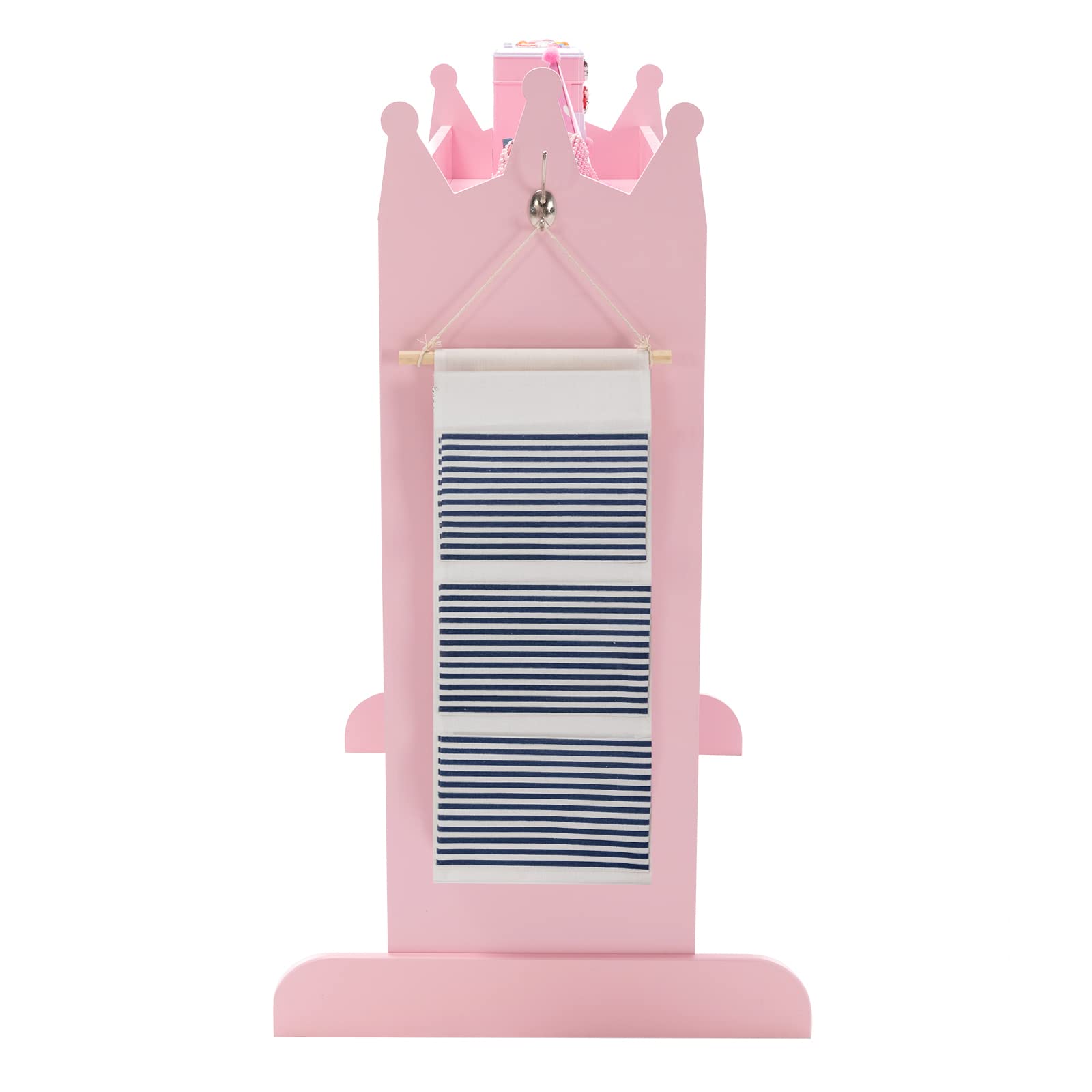 Kids Armoire Dress-Up Storage with Mirror and Drawers - Pink Costume Wardrobe Closet for Girls Room | Pretend Play Organizer with Side Pockets & Shoe Storage | Perfect for Bedroom Decor, Toy Organization & Dress-Up Play