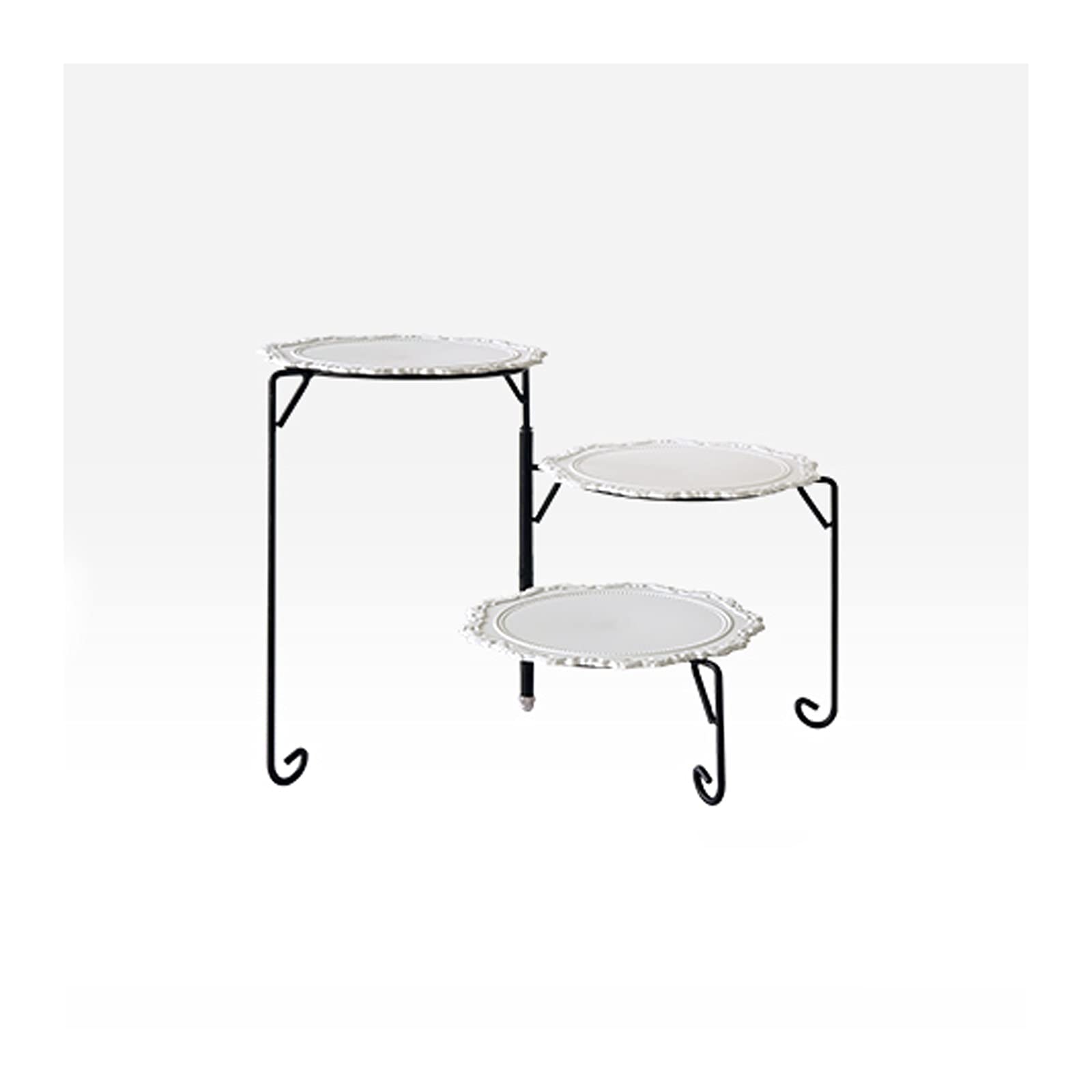 3-Tier Foldable Wrought Iron Cake Stand - Black Multi-Layer Dessert Display for Cupcakes, Pastries & Cakes | Perfect for Weddings, Birthdays & Tea Parties