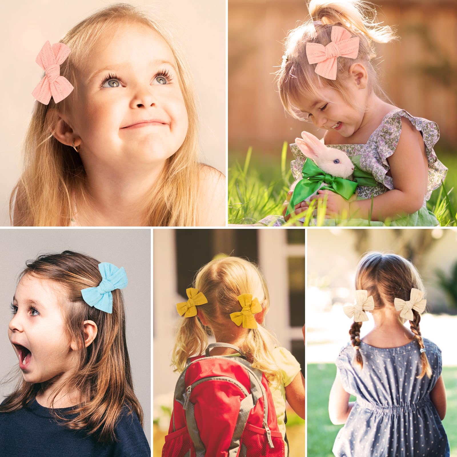 24 Pack Premium Hair Bows Clips for Baby Girls | Non-Slip Barrettes & Hair Accessories for Toddlers & Kids | Soft Fully Lined Design | Perfect for Parties, School, Photos & Daily Wear | ZARXILI