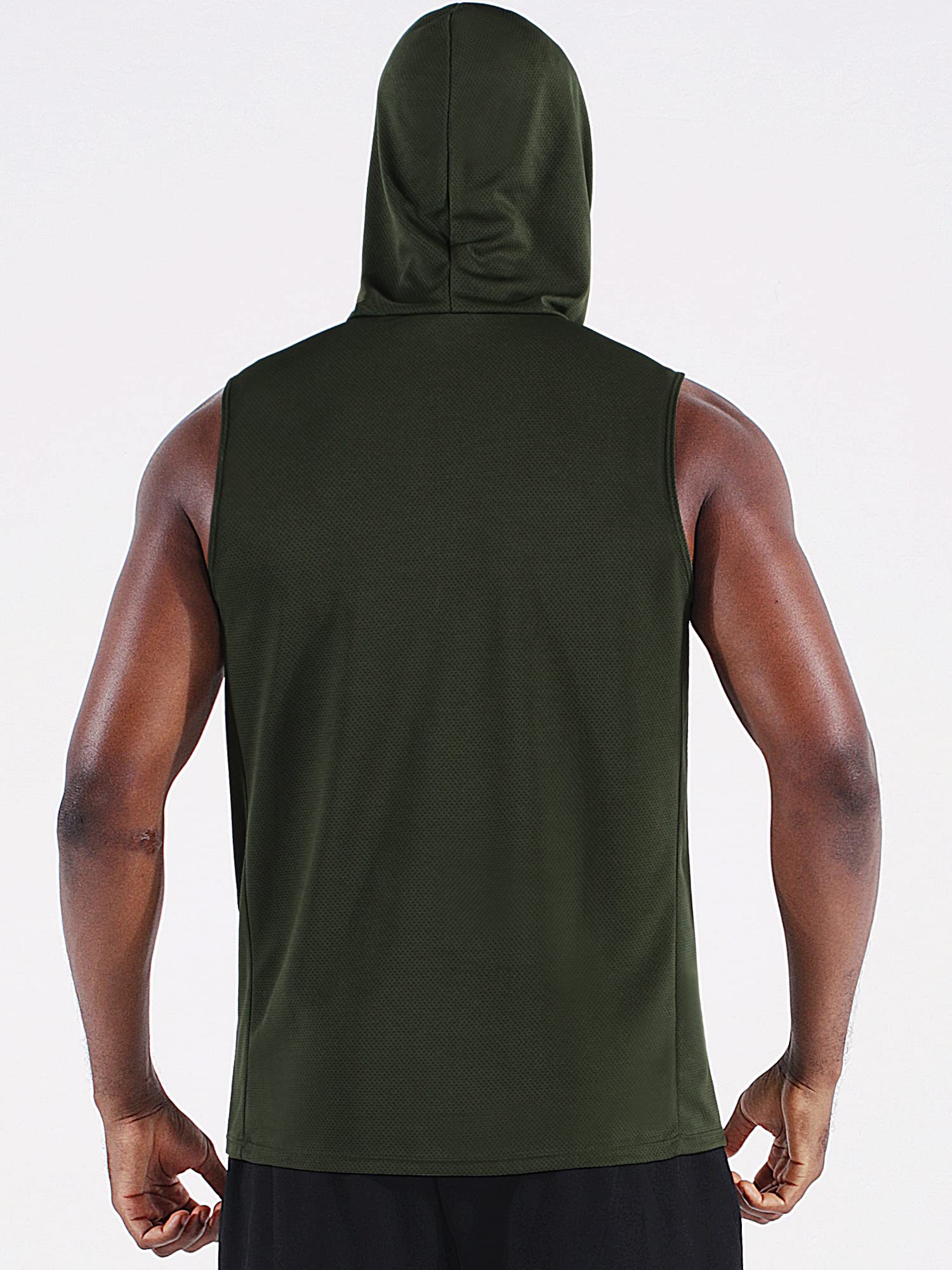 Neleus Men's Running Tank Tops 3 Pack - Breathable Sleeveless Workout Shirts with Hoods for Gym, Jogging & Outdoor Sports | Moisture Wicking Athletic Shirts for Men