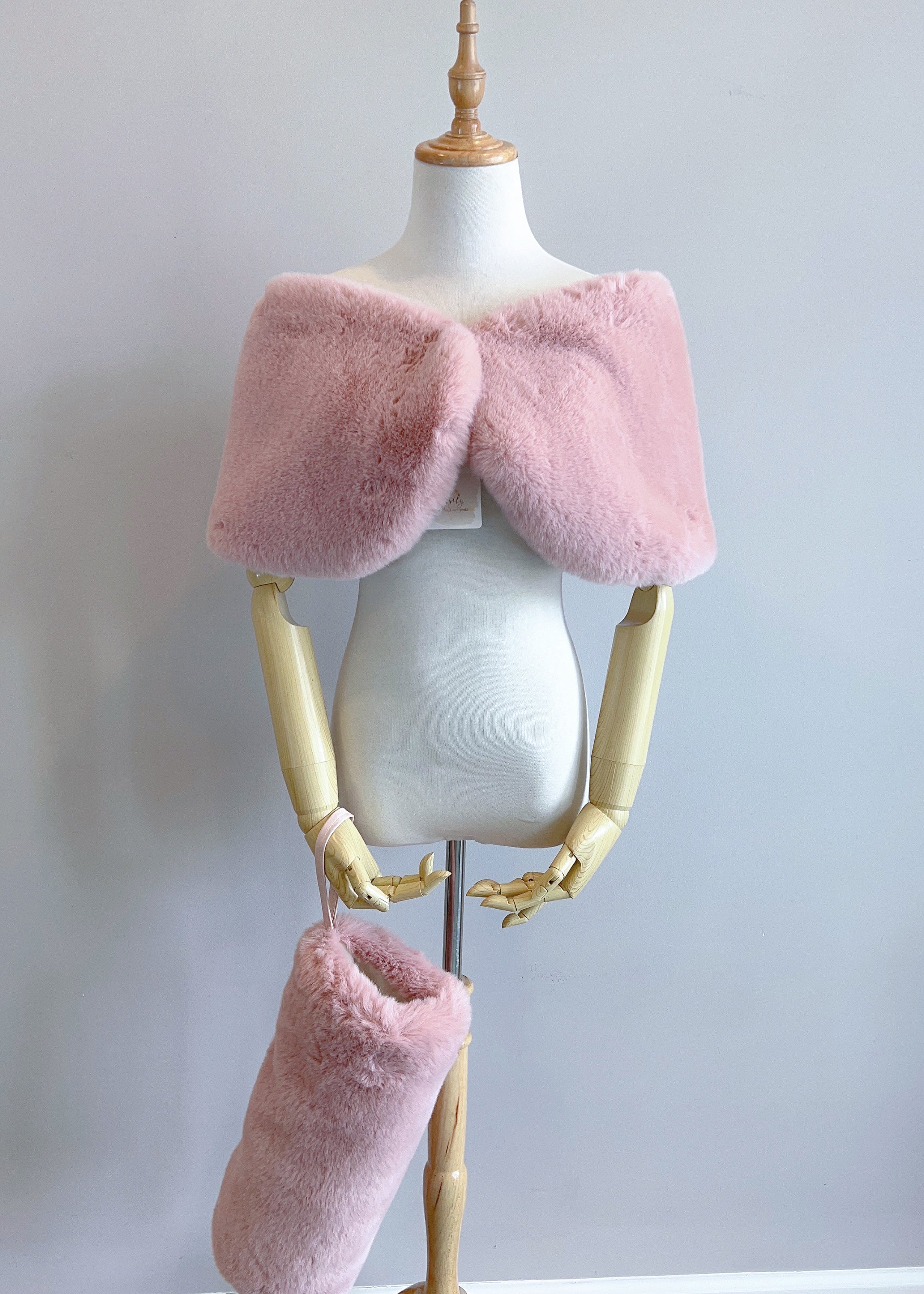 Serena Pin05 Pink Fur Wrap - Cozy & Stylish Winter Shawl for Women | Perfect for Parties, Weddings & Cold Weather Fashion