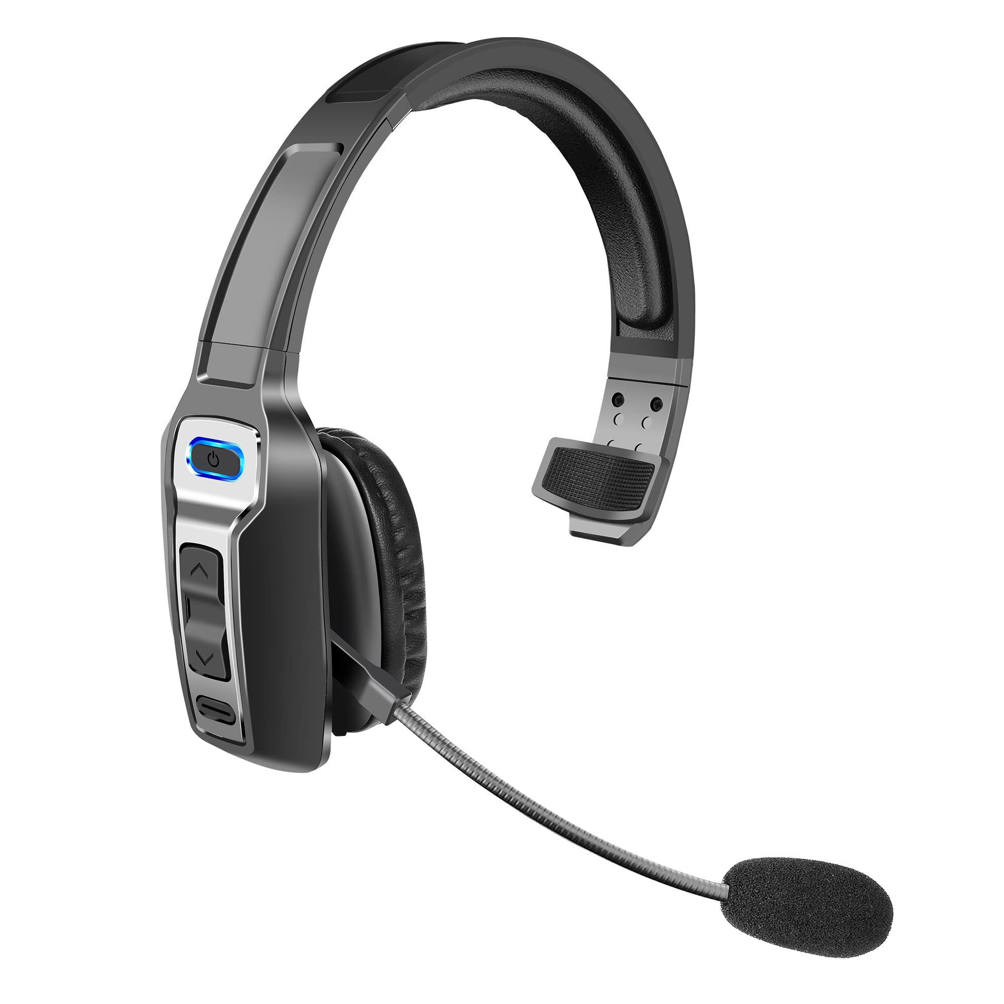 Upgraded Trucker Bluetooth Headset V5.2 - Wireless Headphones with AI Noise Canceling Microphone & Mute Function for Drivers, Office & Call Center - Hands-Free Communication for Professional Trucking, Business Calls & Remote Work