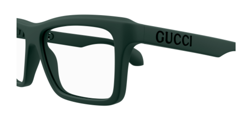 Gucci GG1573O 003 Green Square Men's Eyeglasses - Classic Designer Frames for Men, UV Protection & Lightweight Comfort - Perfect for Work, Driving & Everyday Fashion