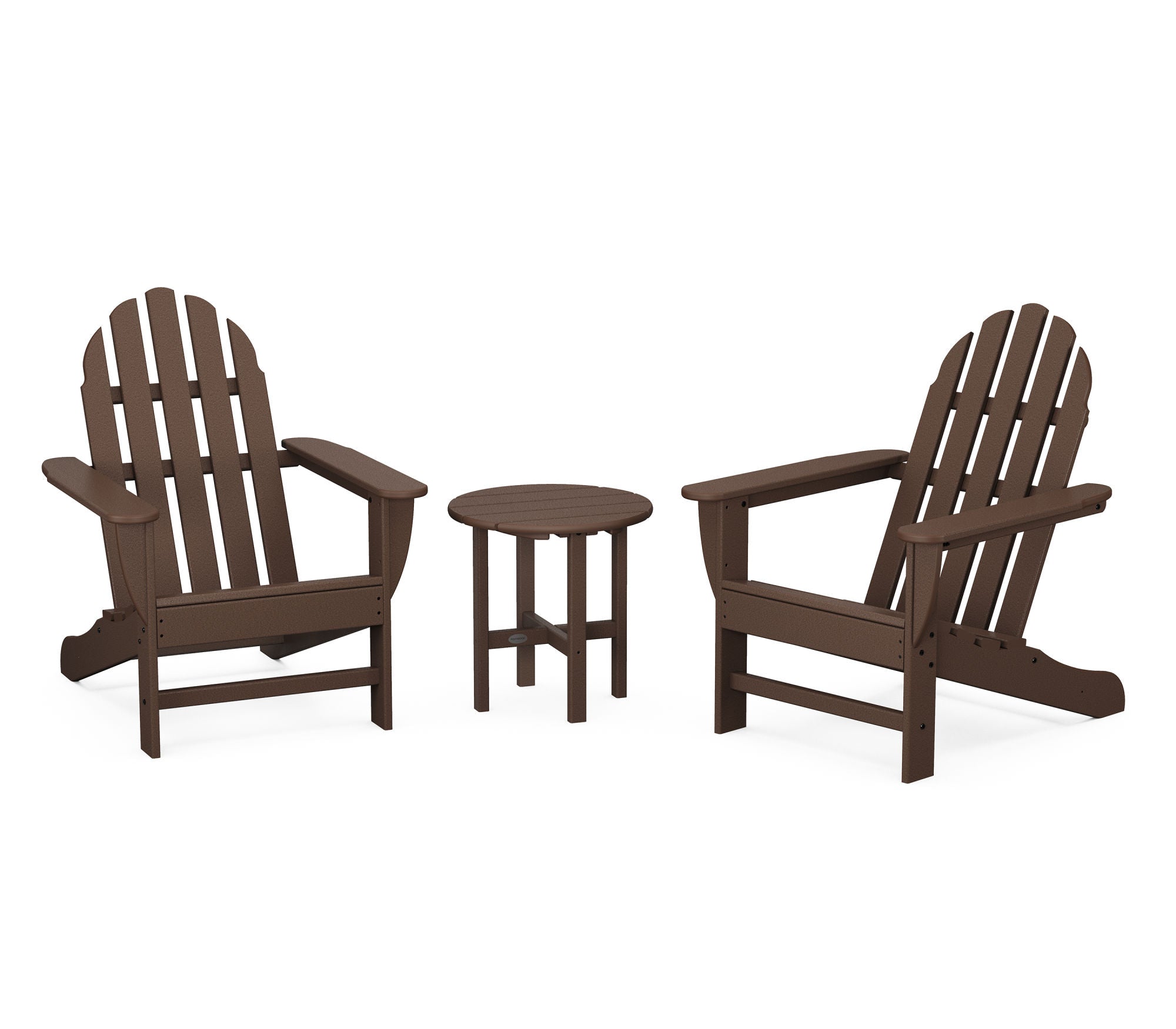 POLYWOOD Classic Adirondack 3-Piece Outdoor Patio Furniture Set - Durable All-Weather Resin Chairs & Table for Garden, Poolside, and Backyard Relaxation