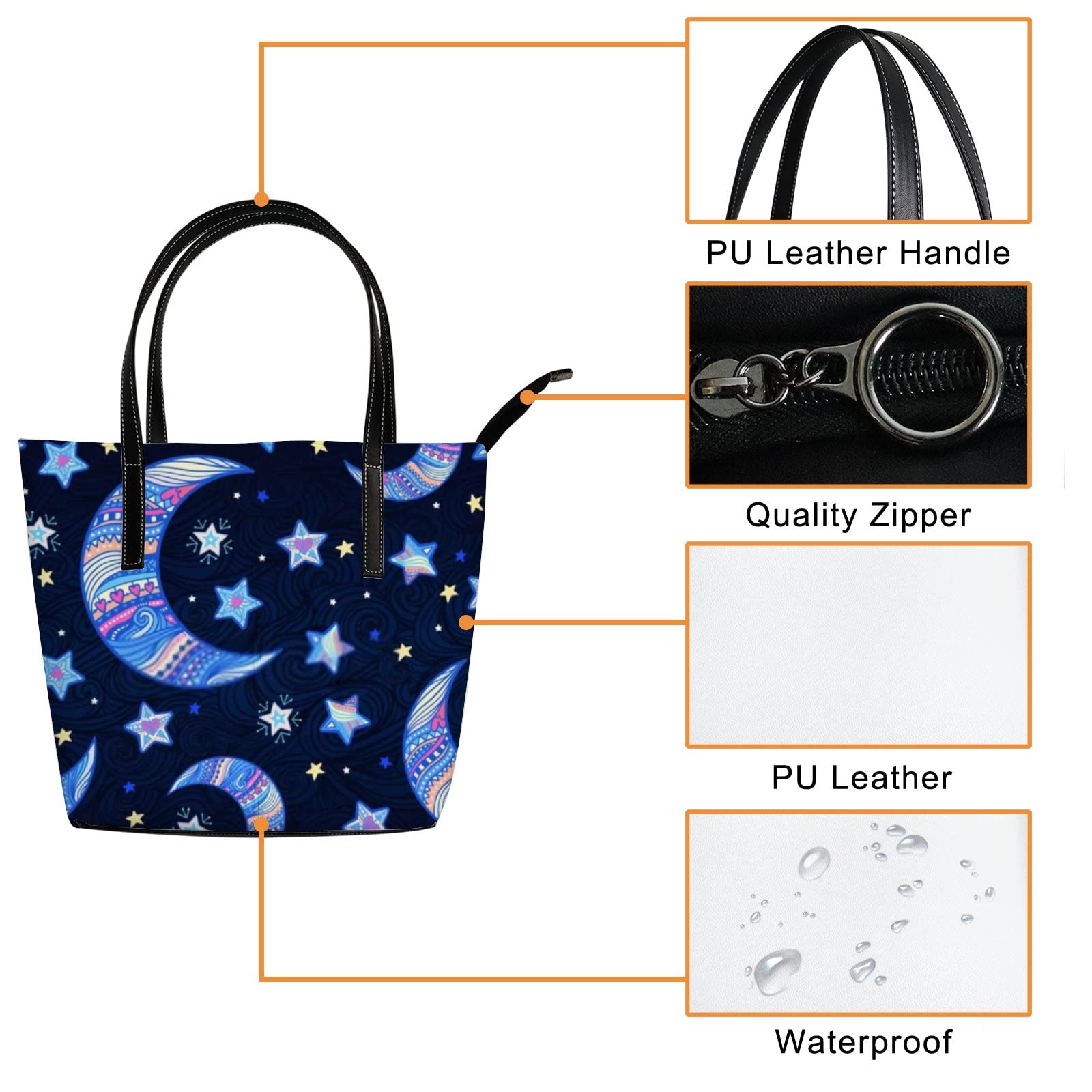 Premium Leather Tote Bag for Women - Stylish Crossbody Handbag with Zipper - Work & Travel Tote - Coach Inspired Designer Purse for Office, Commute & Everyday Use