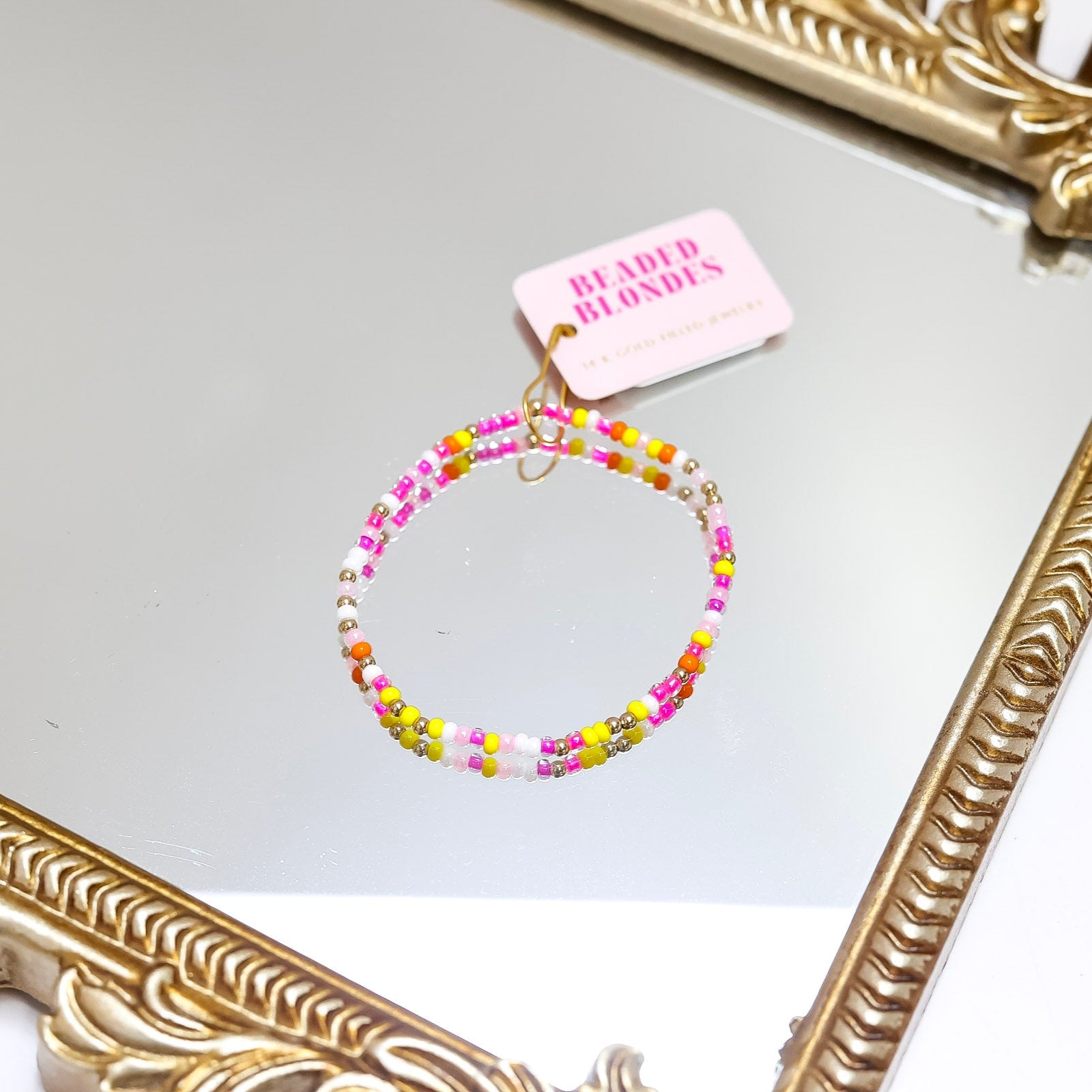 Beaded Blondes Sunburst Sprinkle Bracelet - Bohemian Beaded Jewelry for Women, Trendy Handmade Friendship Bracelet - Perfect for Festivals, Beach Parties & Everyday Wear