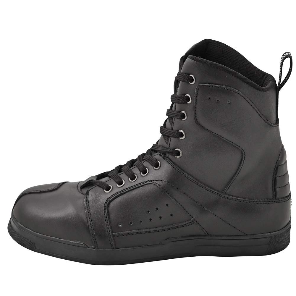 WICKED STOCK Classic Leather Men's Motorcycle Boots - Black Size 9 | Durable Riding Boots for Harley & Cruiser Bikes | Perfect for Long Distance Touring & Daily Commute