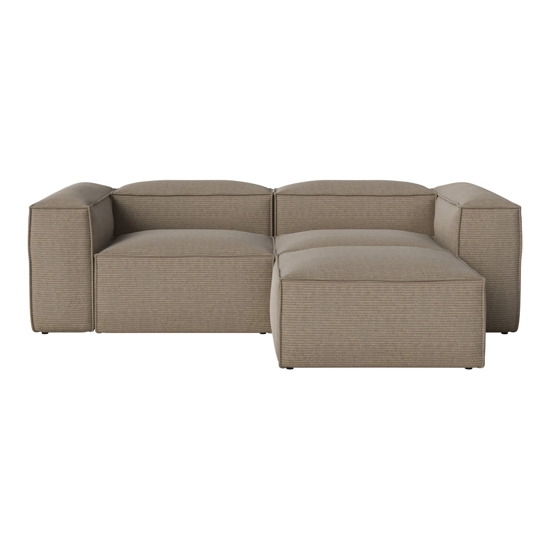 Cosima 2-Seater Small Sofa with Pouf - Compact Loveseat for Small Living Rooms, Apartments & Cozy Spaces