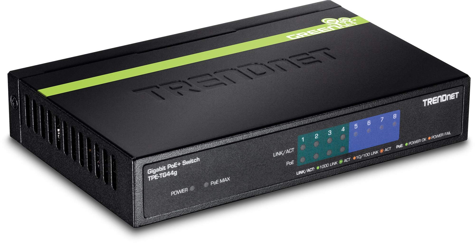 TRENDnet 8-Port Gigabit PoE+ Switch | 123W Power Budget | 16Gbps Switching | Metal Desktop Ethernet Network Switch | Lifetime Protection | Ideal for Home Office, Small Business & IP Camera Systems
