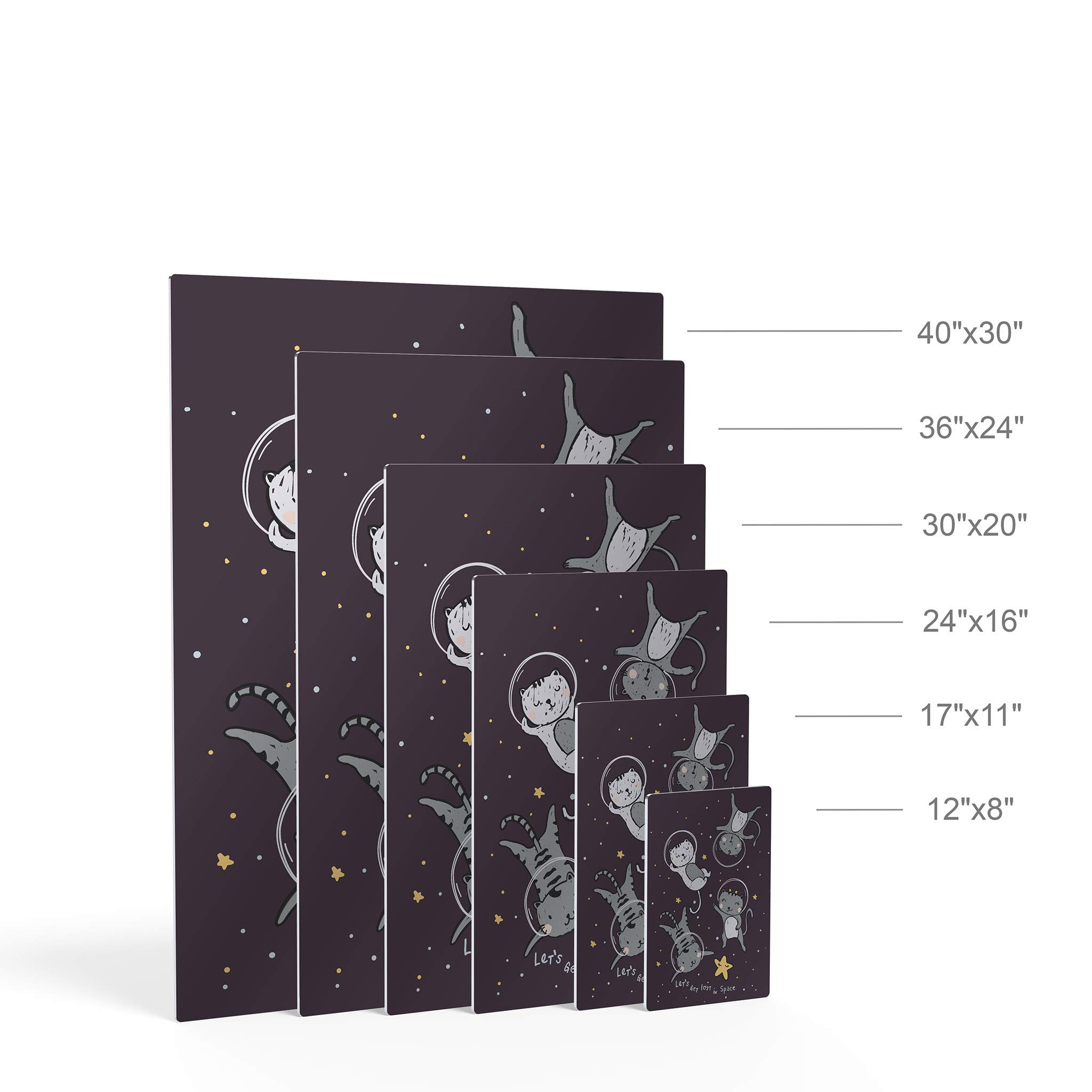 Astronaut Cats in Space Metal Wall Art - 12x8 Inch Kids Room Decor, Nursery Decor, Baby Room Wall Art | Unique Space-Themed Home Decor for Children's Bedroom & Playroom | Made in USA