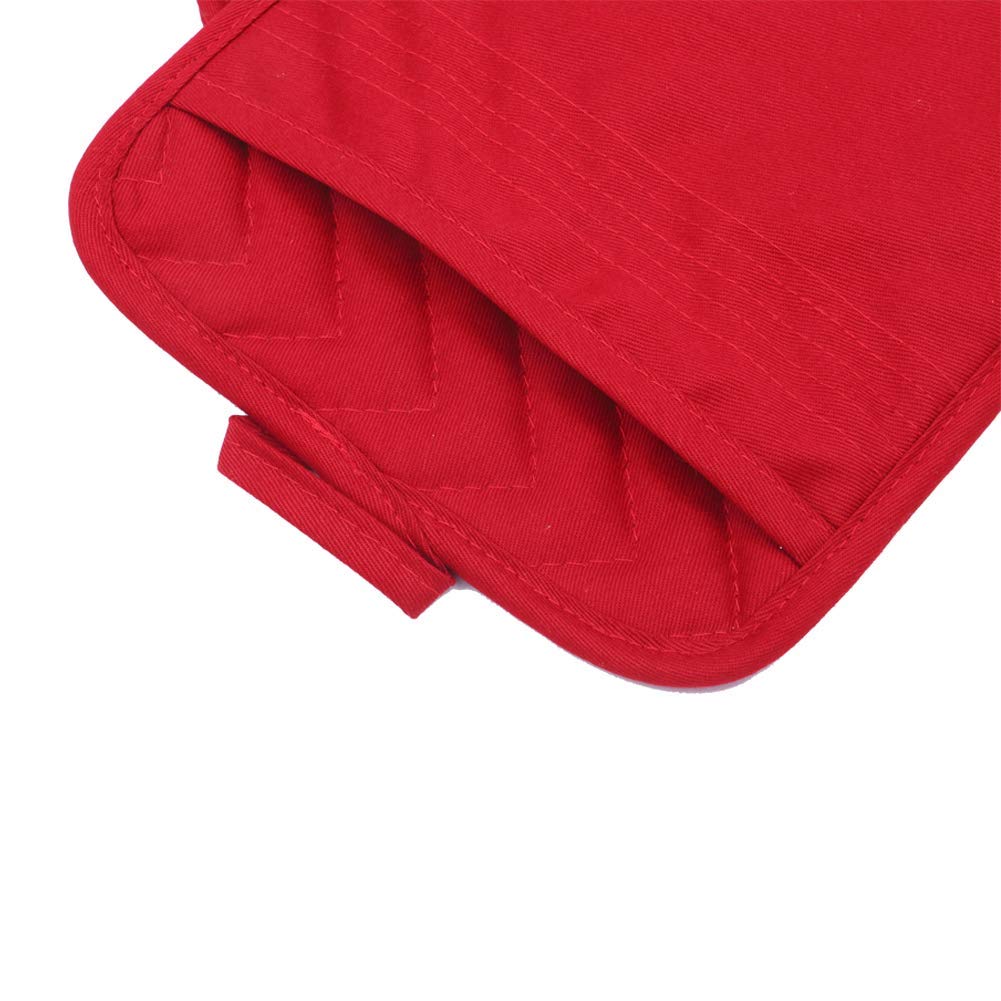 Anyi Heat Resistant Kitchen Pot Holders - Cotton Hot Pads for Counter Table with Pockets (Red) - Perfect for Cooking, Baking, and Handling Hot Dishes Safely