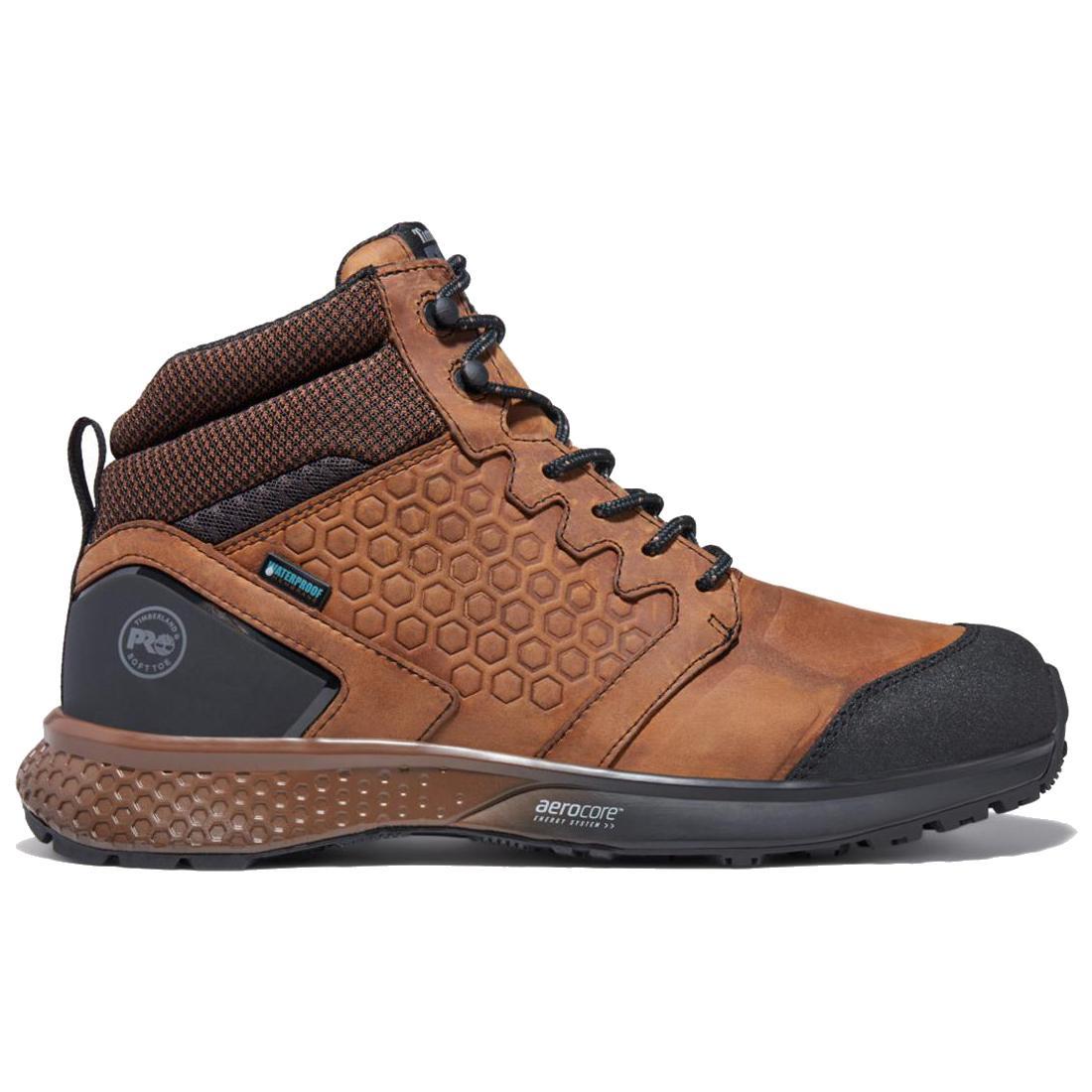 Reaxion Soft Toe Waterproof Work Boots for Men - Lightweight Brown Safety Shoes for Construction, Hiking & Outdoor Activities