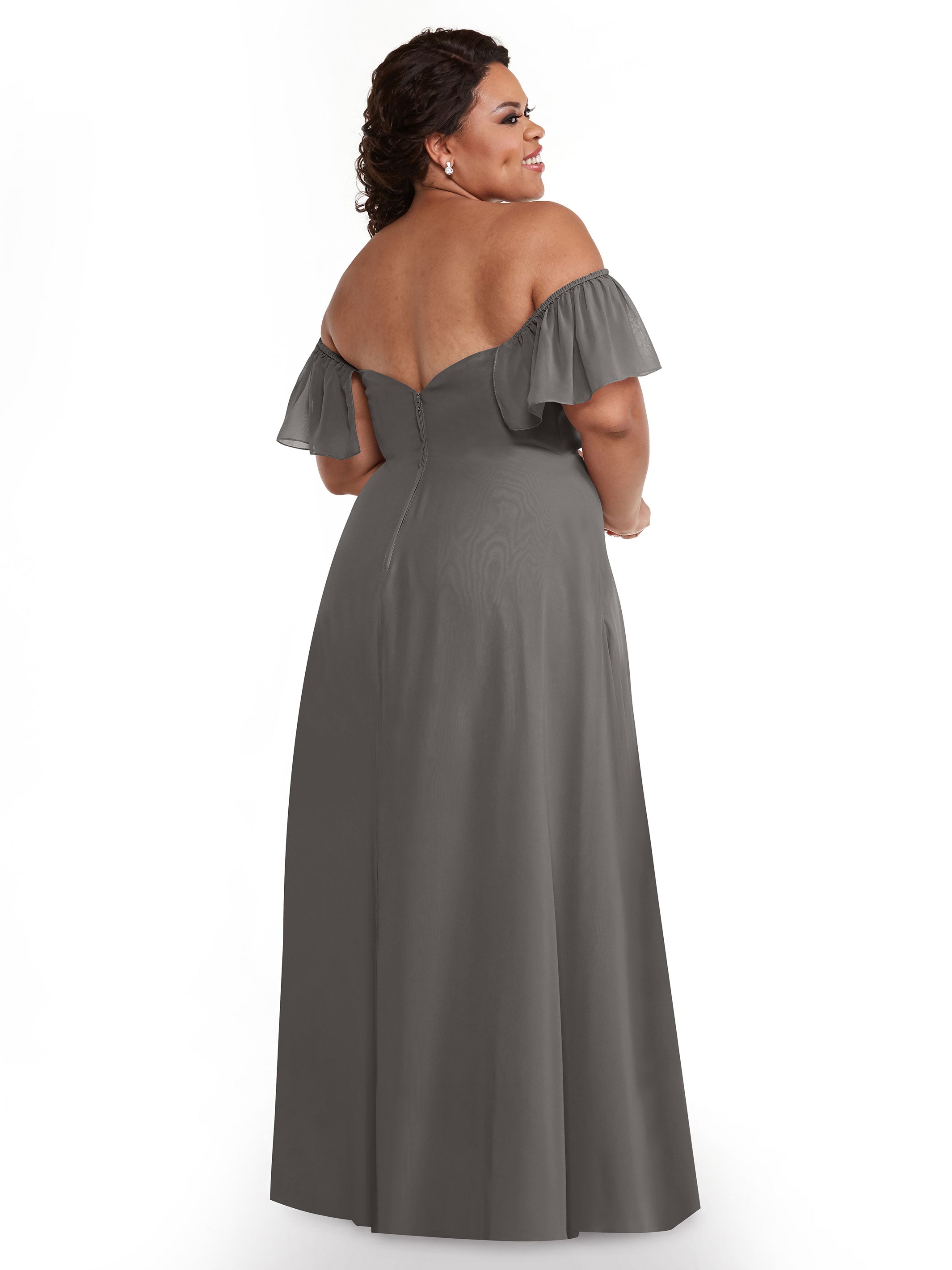 Elegant A-Line Off-The-Shoulder Chiffon Bridesmaid Dress with Pockets - Perfect for Weddings, Parties & Formal Events (Style: ALT2)