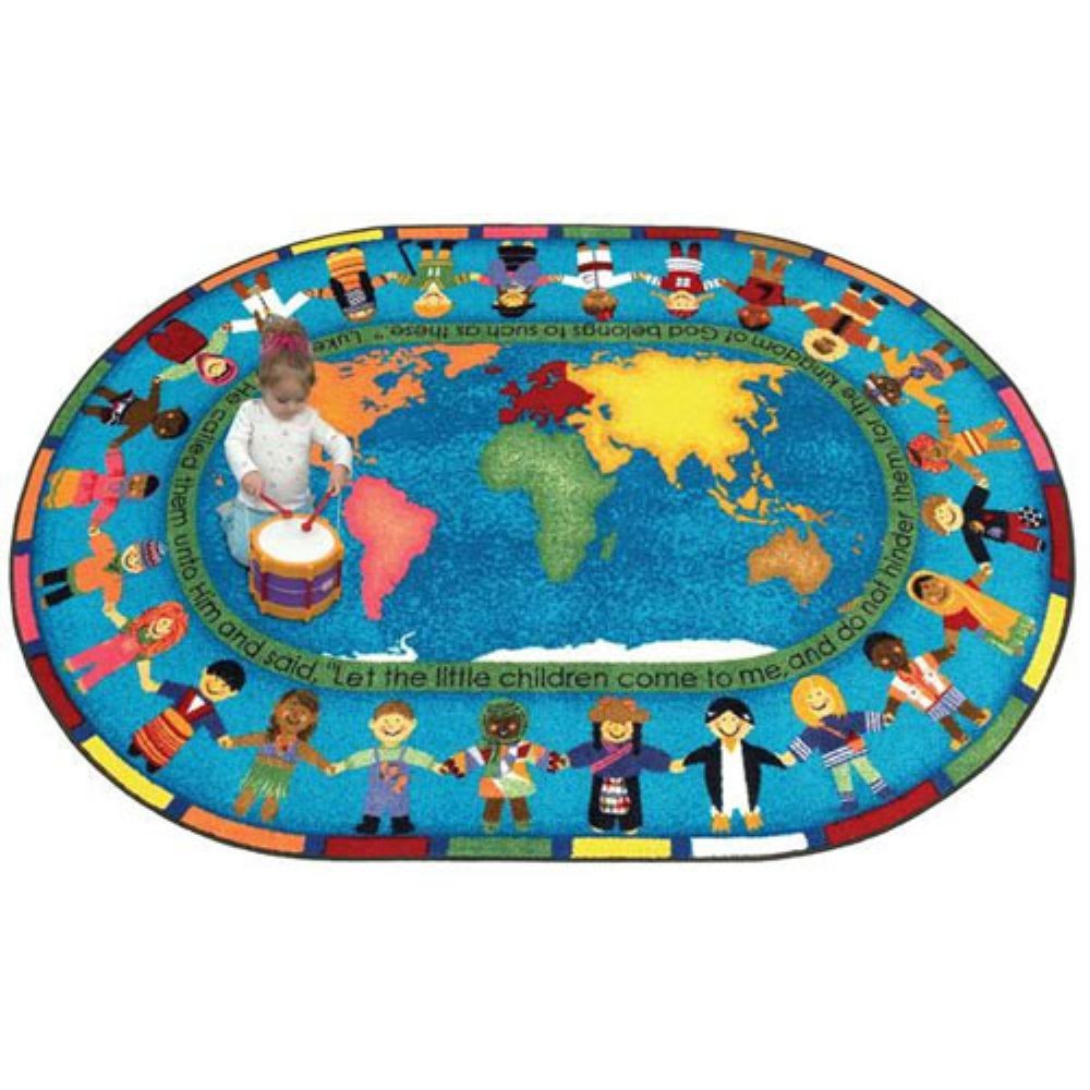 Joy Carpets Kid Essentials Inspirational 'Let The Children Come' Area Rug - Multicolor 5'4