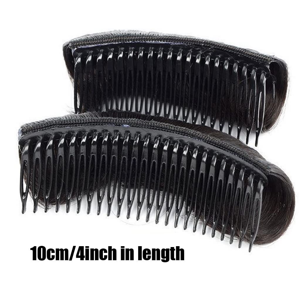 3Pcs Hair Volume Bump Inserts with Invisible False Hair Clips & Fluffy Pads - DIY Hairstyling Tool Set for Women (Dark Brown) - Perfect for Parties, Weddings & Everyday Volume Boost