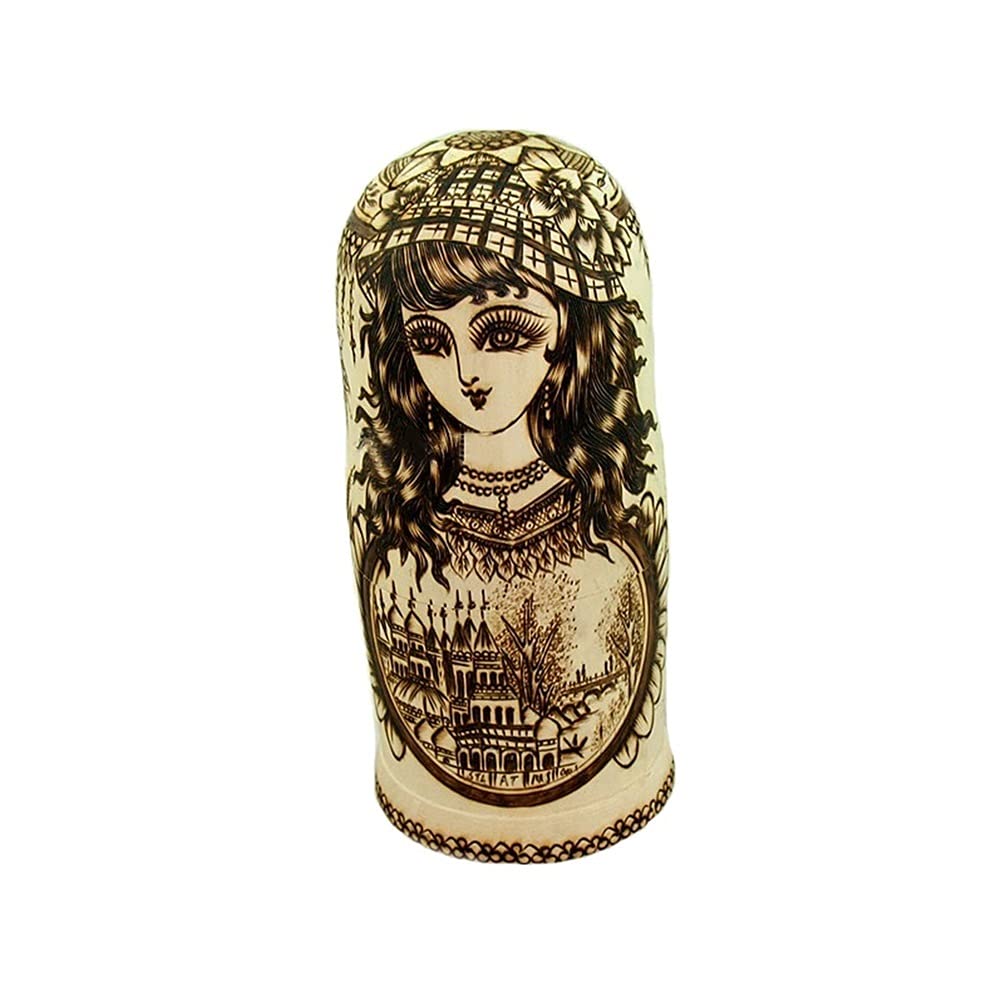 Hand-Painted Russian Nesting Dolls Set - 10-Piece Wooden Matryoshka Dolls for Home Decor, Baby Shower & Children's Gift | Traditional Folk Art Collectible (Color A) - Perfect for Nursery Decor, Birthday Presents & Cultural Displays