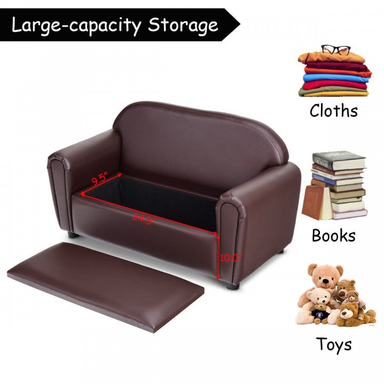 Kids Storage Sofa Chair with Armrests - Perfect for Playrooms, Bedrooms & Reading Nooks