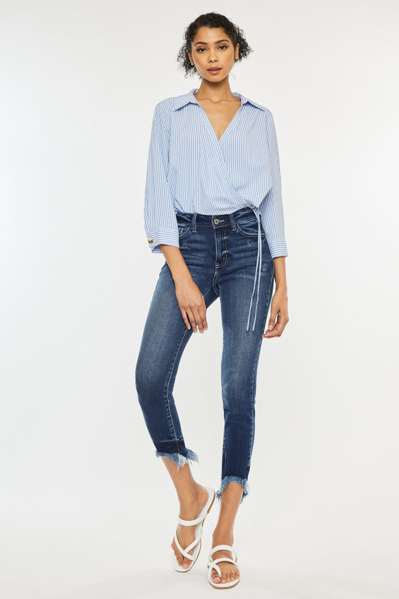 Dana High Rise Ankle Skinny Jeans for Women - Stretchy Slim Fit Denim Pants, Comfortable Everyday Wear for Casual Outfits & Date Nights