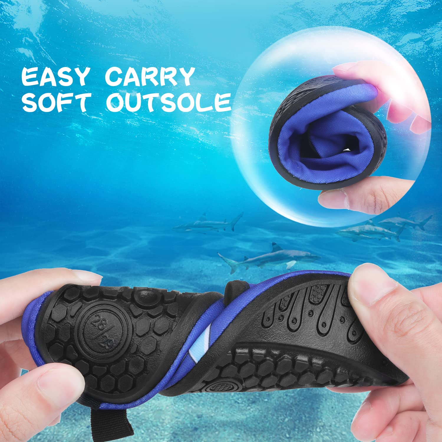 **Non-Slip Quick Dry Kids Swim Water Shoes for Boys & Girls – Toddler Beach Aqua Socks for Outdoor Sports, Pool, Surfing & Water Play**