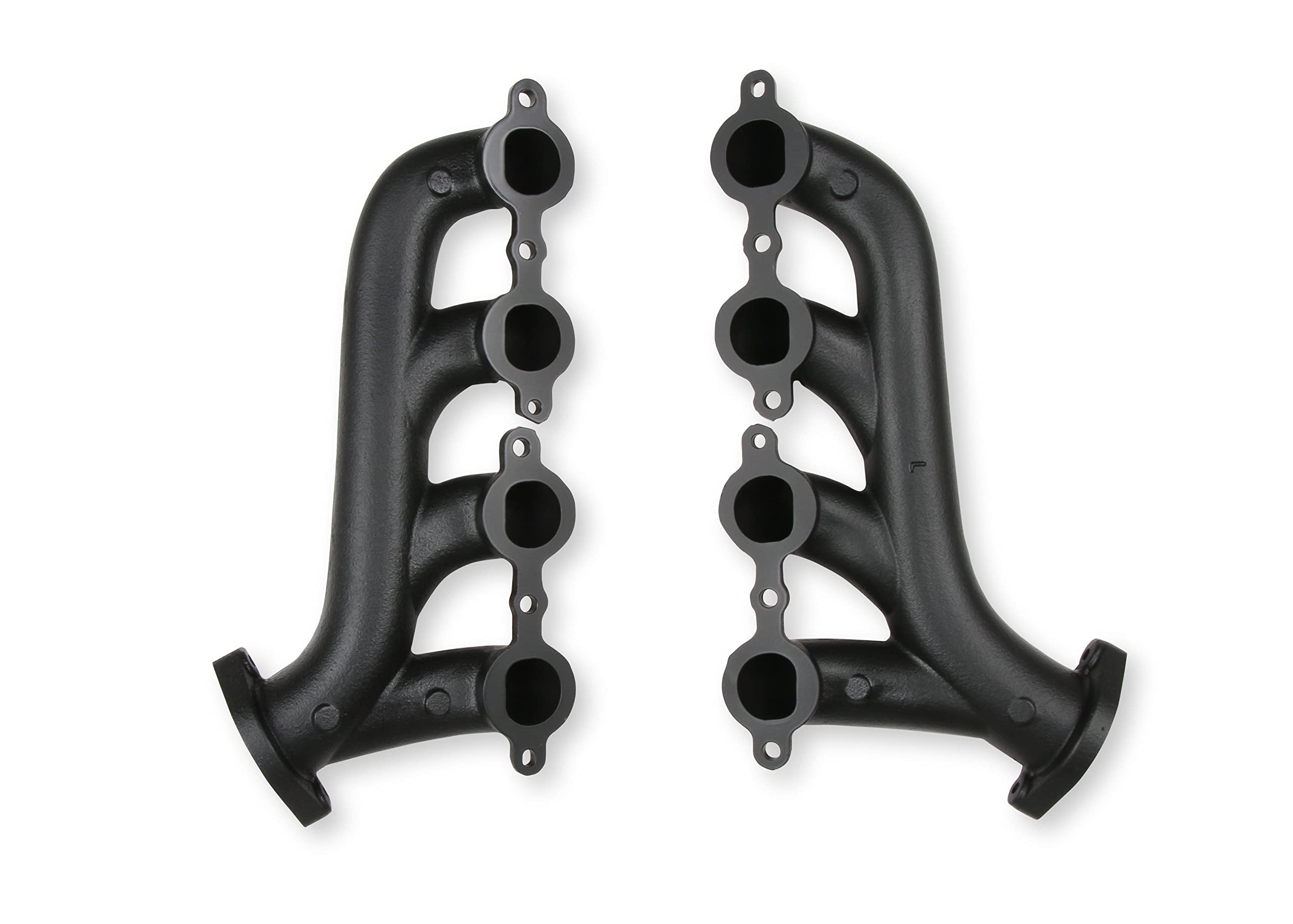 LS Black Ceramic Coated Cast Iron Exhaust Manifolds - High Performance Pair for Ford Mustang, Chevy Camaro & Dodge Challenger - Perfect for Racing, Off-Road & Engine Upgrades