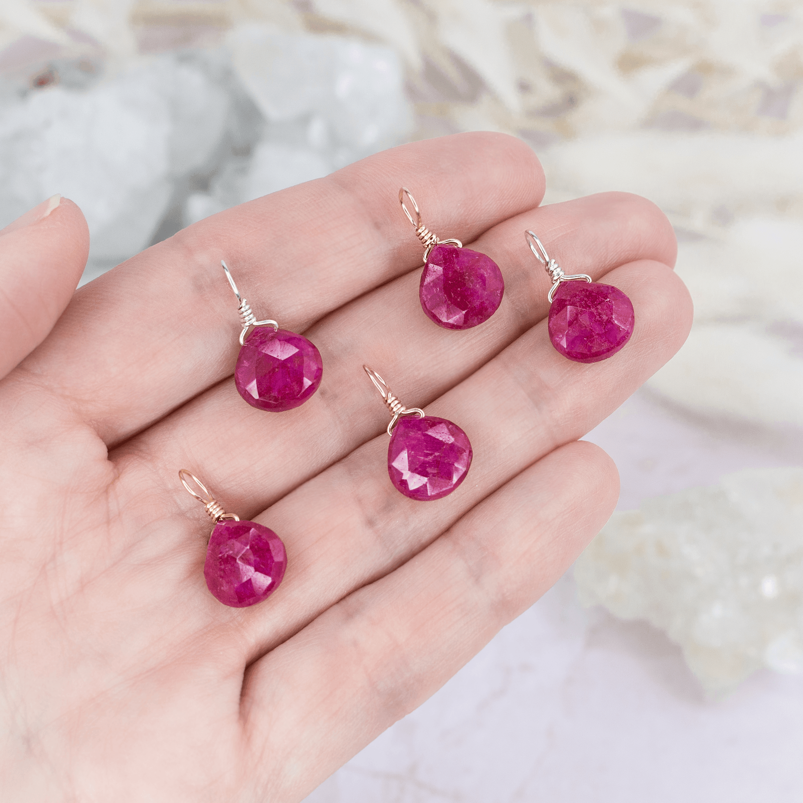 Tiny Ruby Teardrop Gemstone Pendant Necklace - Genuine Natural Ruby Jewelry for Women - Perfect for Valentine's Day Gifts, Anniversary Presents & Everyday Elegance