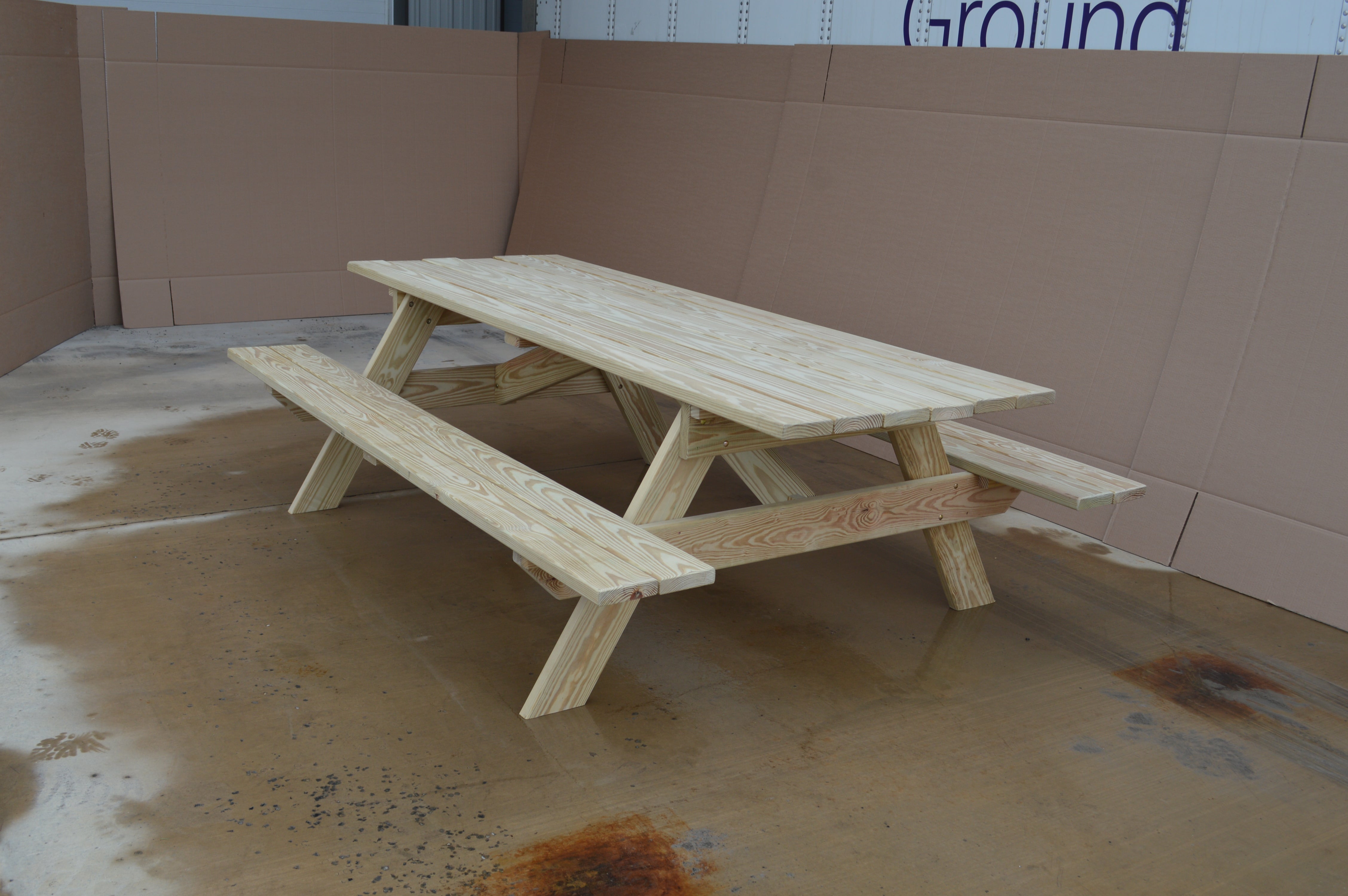 Commercial Grade Pressure Treated Pine ADA Compliant Picnic Table - Heavy Duty Outdoor Dining Furniture for Parks, Campgrounds & Backyards