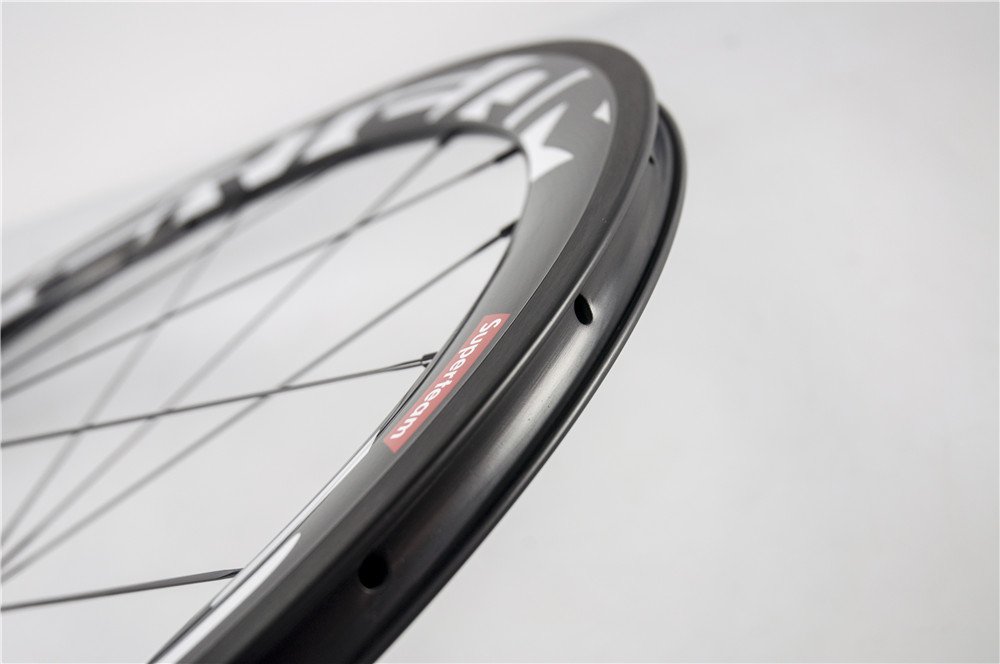 Superteam Carbon Fiber Road Bike Wheelset 700C Clincher - 50mm Deep 23mm Wide Matte Finish | Lightweight & Aerodynamic for Racing & Endurance Cycling