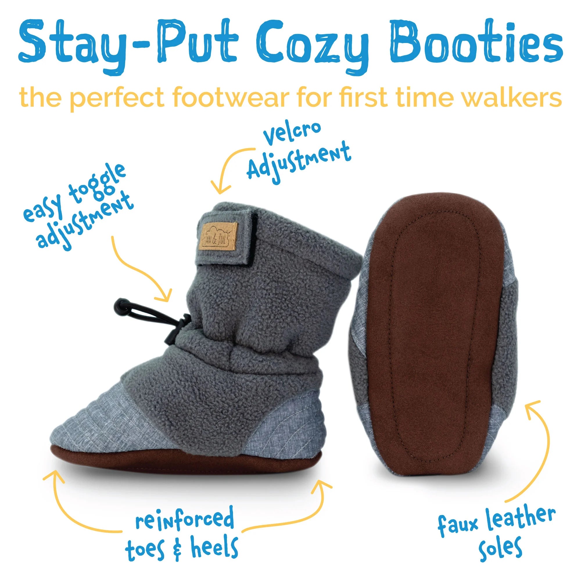 Jan & Jul Dusty Pink Stay Put Cozy Booties - Non-Slip Baby Booties for Girls & Boys - Perfect for Indoor Play, Winter Walks & Photo Shoots