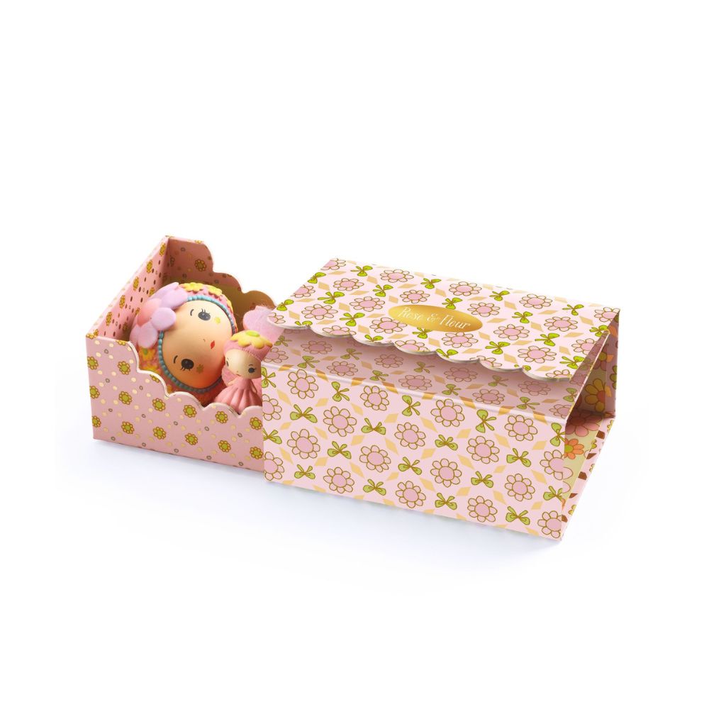 Djeco Tinyly Rose Tiny Room - Miniature Dollhouse Decor for Kids | Perfect for Pretend Play, Room Display & Collectibles
