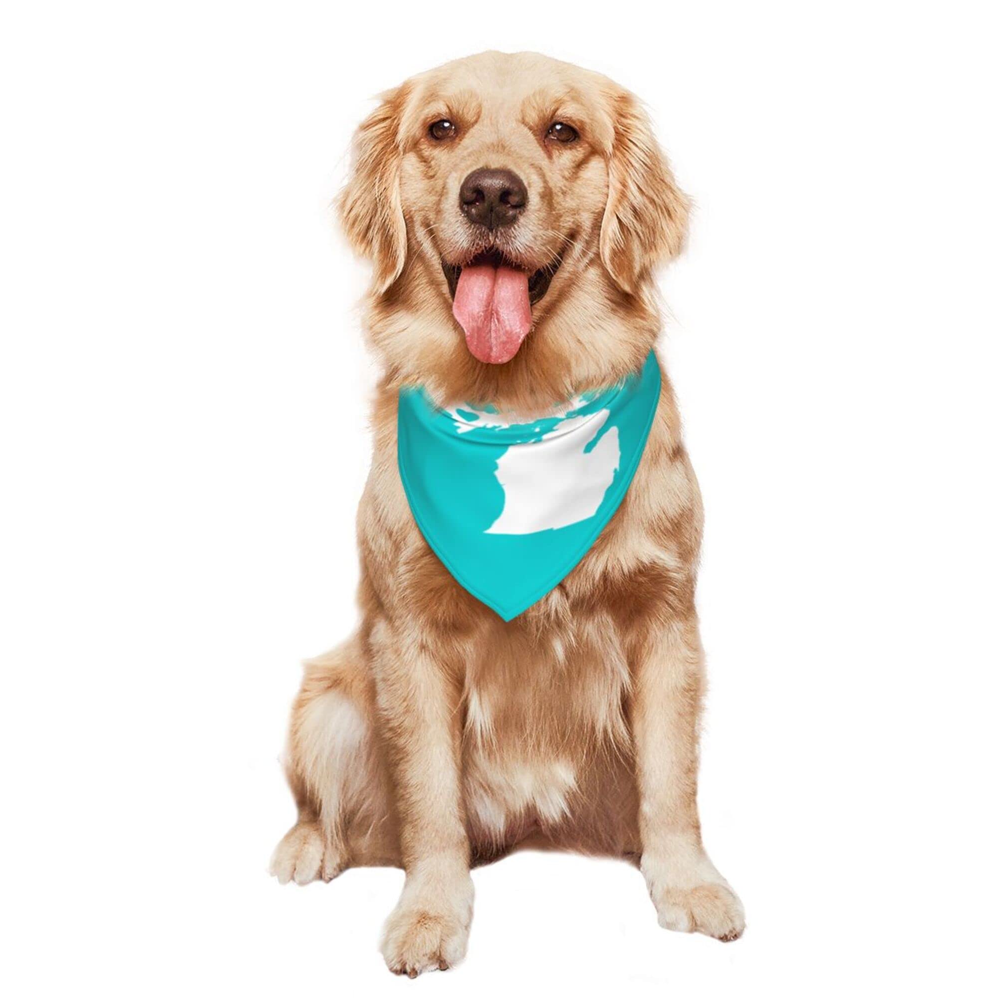 Michigan State Map Dog Bandana - Adjustable Pet Scarf for Dogs & Cats - Cute Triangle Bib Kerchief Accessory - Perfect for Gameday, Travel & Photo Shoots