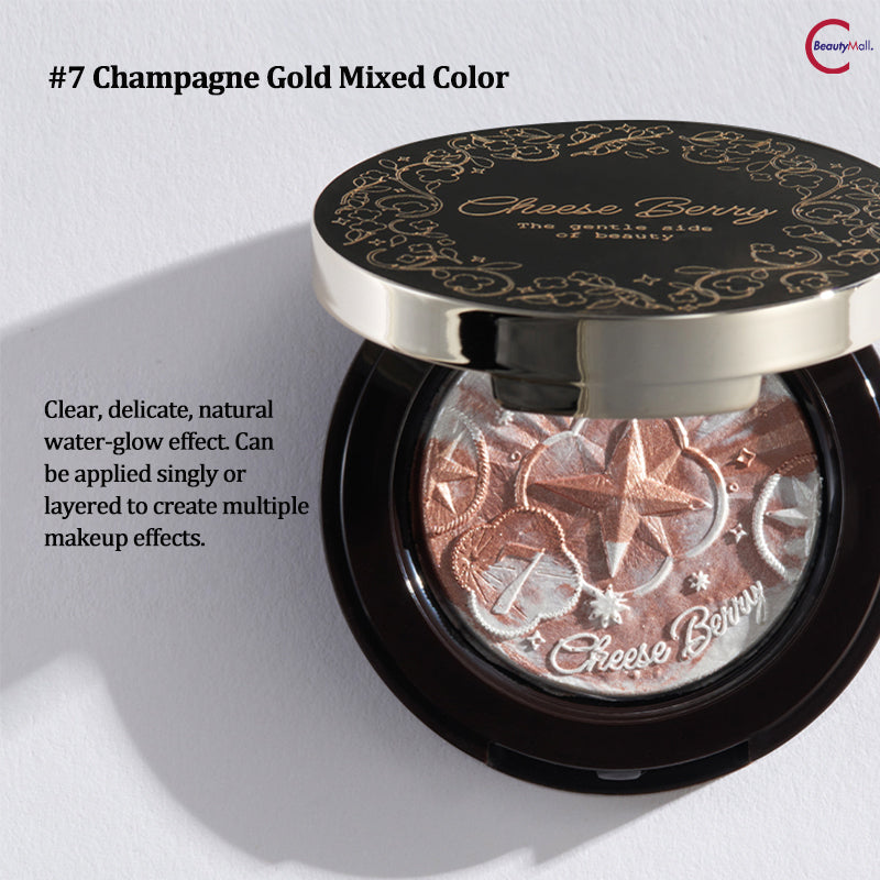 CheeseBerry Lucky Coin Embossed Highlighter Powder - Shimmering Face & Body Makeup for Contouring, Highlighting & Special Occasions