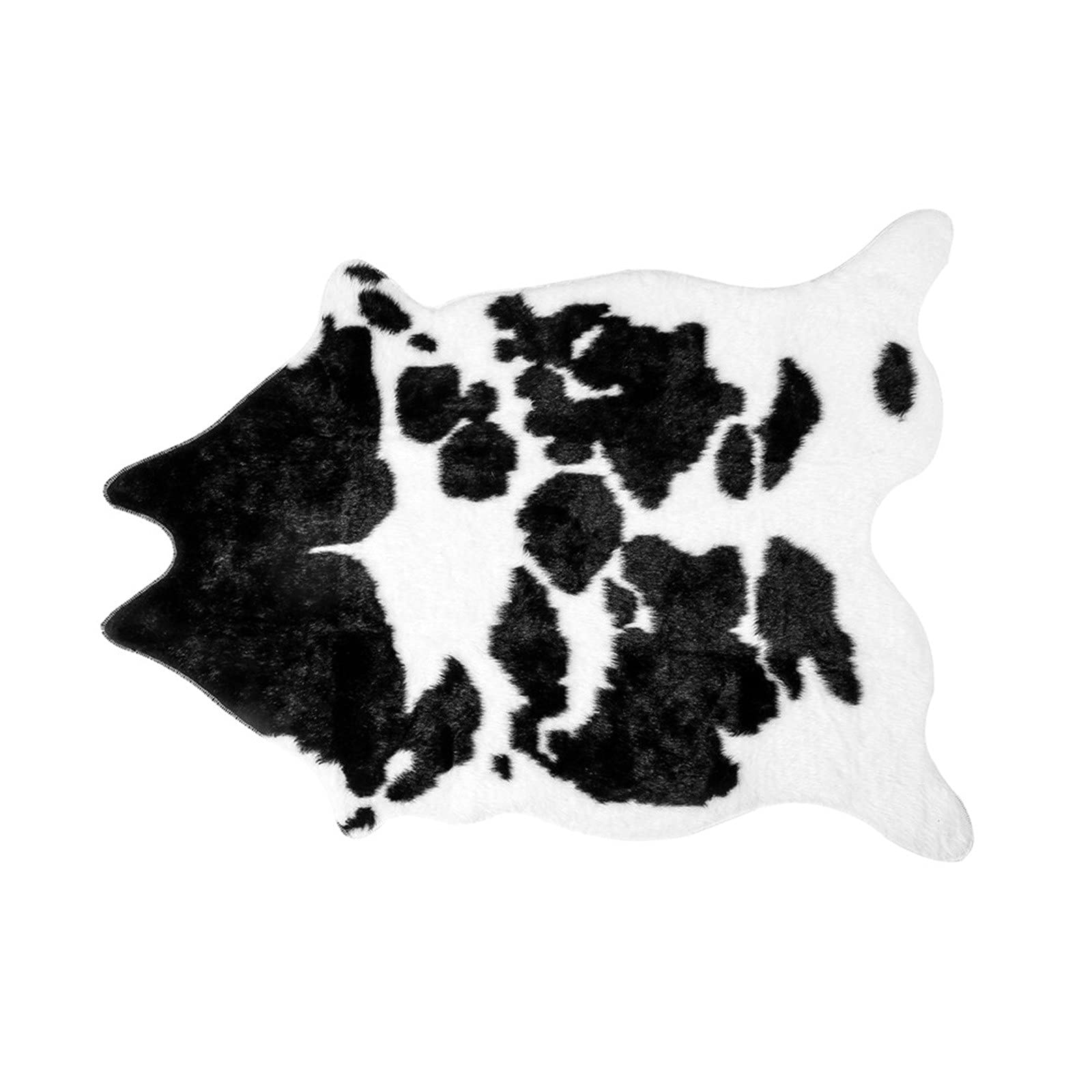 Soft Plush Cow Print Area Rug - Non-Slip Floor Mat for Living Room, Bedroom Decor | Lightweight Home Carpet with Imitation Animal Pattern | Perfect for Nursery, Kids Room & Farmhouse Style Decorations