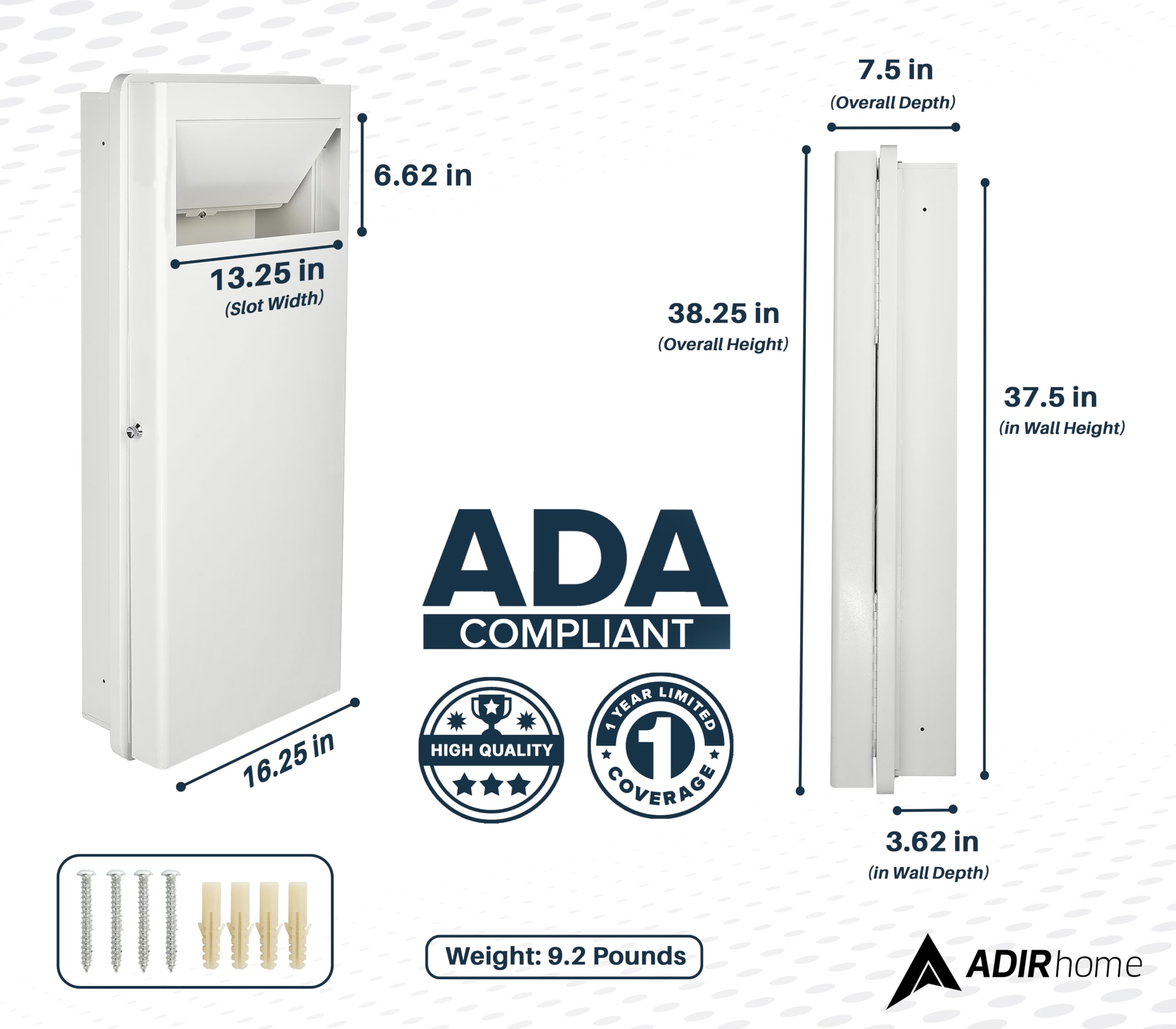 Space-Saving Wall Mounted Laundry Hamper with Lid - White Built-in Clothes Basket for Bathroom, Kitchen & Small Spaces - Perfect for Apartments, Dorms & Remodeled Homes