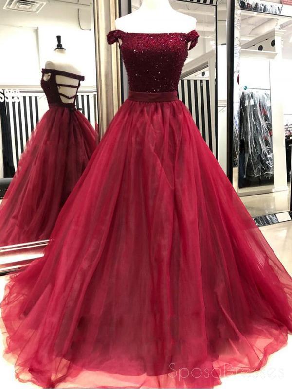 Elegant Off Shoulder Beaded Dark Red Long Evening Prom Dress - Custom Cheap Party Gown for Women | Perfect for Prom, Homecoming, Formal Events & Special Occasions