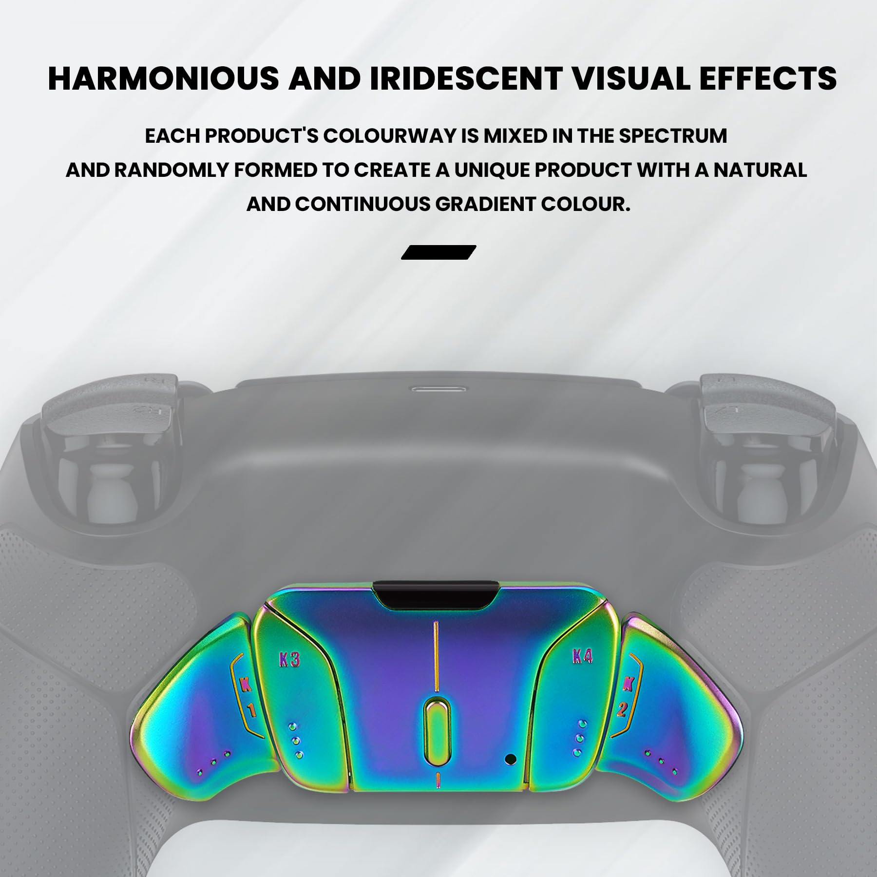 eXtremeRate Programmable RISE4 Remap Kit for PS5 Controller BDM-030/040 - Real Metal Buttons (RMB) Remap Board, Back Plate Case & Metal Back Paddles - Purple Blue & Aura Blue Purple | Custom Controller Mod for Gaming, FPS & Competitive Play