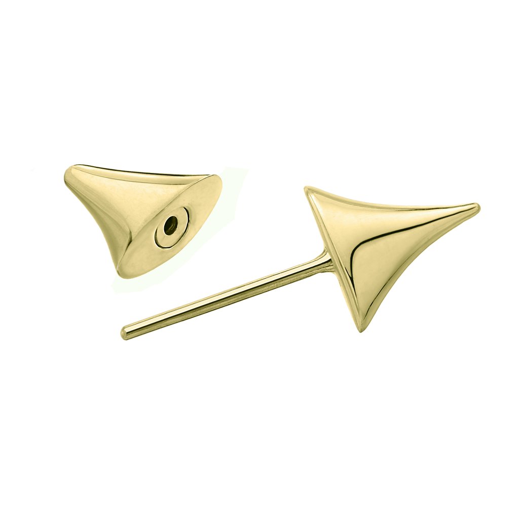 14K Yellow Gold Vermeil Rose Thorn Bar Earrings for Women - Elegant Dainty Stud Earrings for Everyday Wear, Date Night & Special Occasions