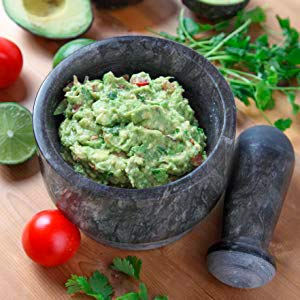 Laevo Marble Mortar and Pestle Set - 5.5 Inch Large Stone Grinder Bowl - 2 Cup Capacity for Grinding Spices, Herbs, Guacamole & Pesto - Durable Reversible Kitchen Tool for Cooking, Baking & Mixing - Perfect for Home Chefs & Healthy Meal Prep