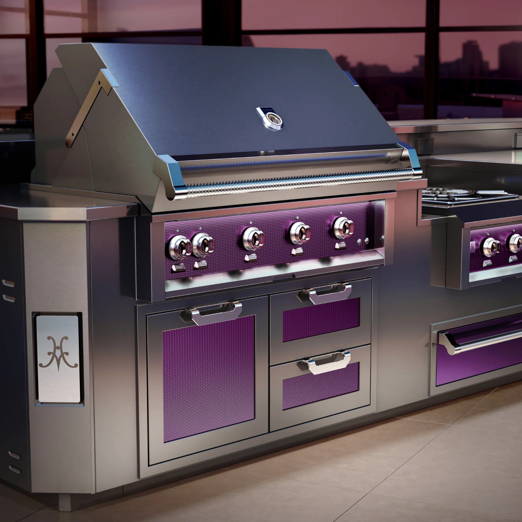 Hestan 42-Inch Outdoor Combo Door & Drawer Stainless Steel Grill Cabinet - Perfect for Backyard BBQ, Patio Cooking, and Outdoor Kitchen Storage