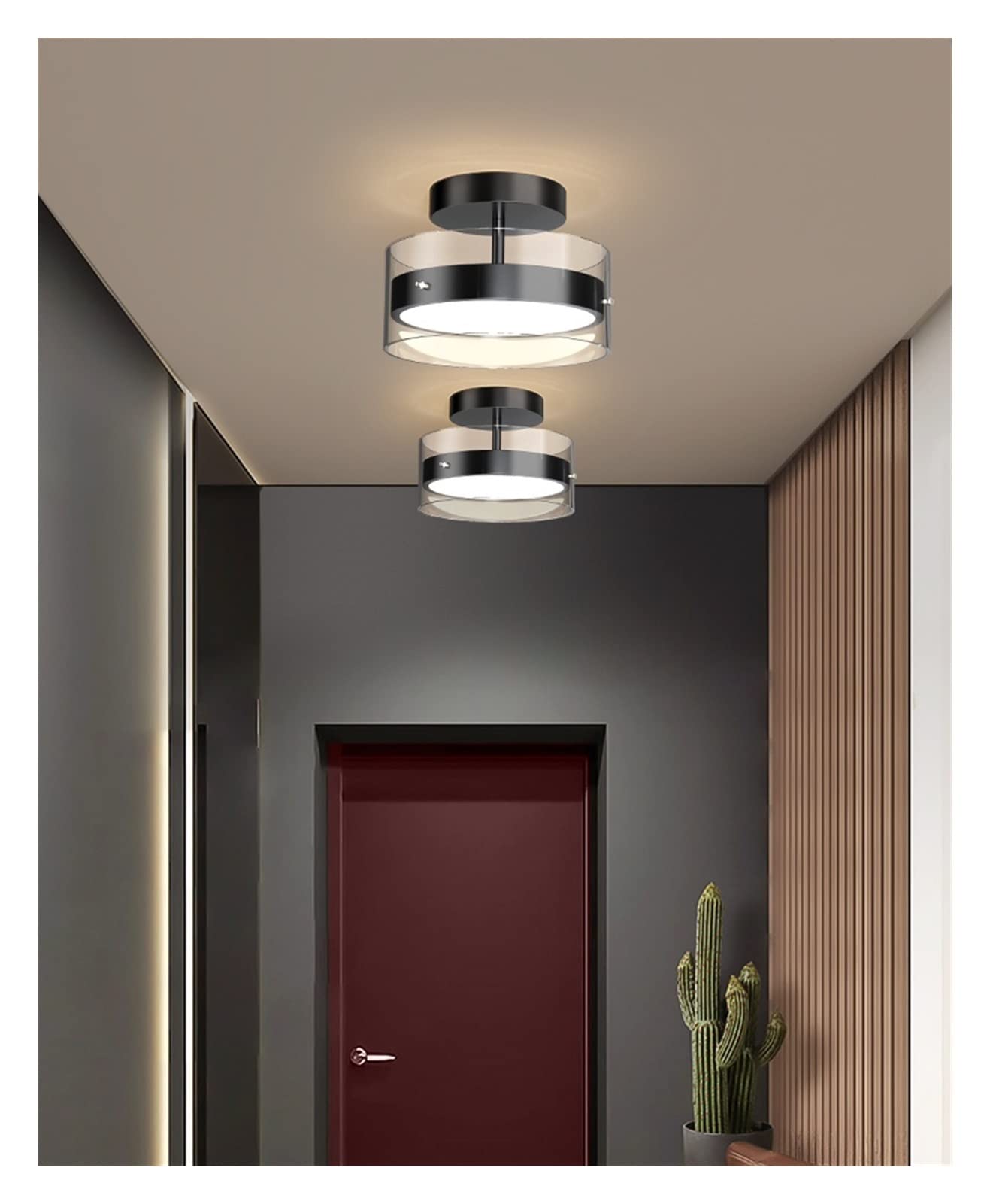 Modern LED Chandelier Ceiling Light - Gold & Black Small Pendant Lamp for Bedroom, Cloakroom, Balcony & Aisle - Warm White Lighting (110V) - Perfect for Home Decor & Ambient Lighting