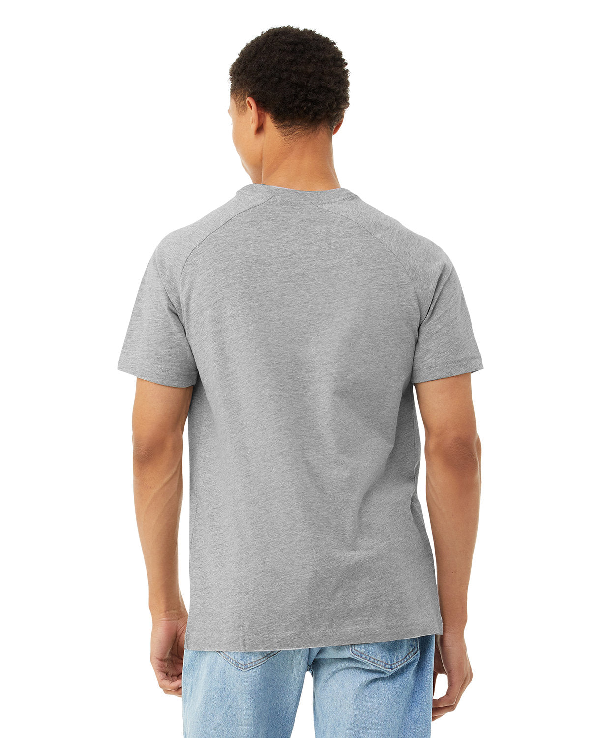 Bella + Canvas 3201 Men's Heather CVC Raglan T-Shirt - Soft Blend Short Sleeve Tee for Casual Wear, Gym & Everyday Comfort