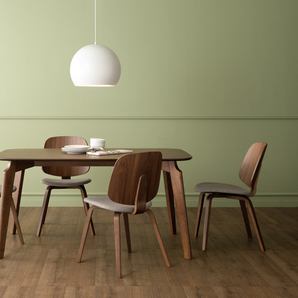 AVARIE Modern Dining Chair - Grey Fabric & Walnut Wood Frame - Comfortable Kitchen, Dining Room, or Office Seating for Home & Restaurant Use