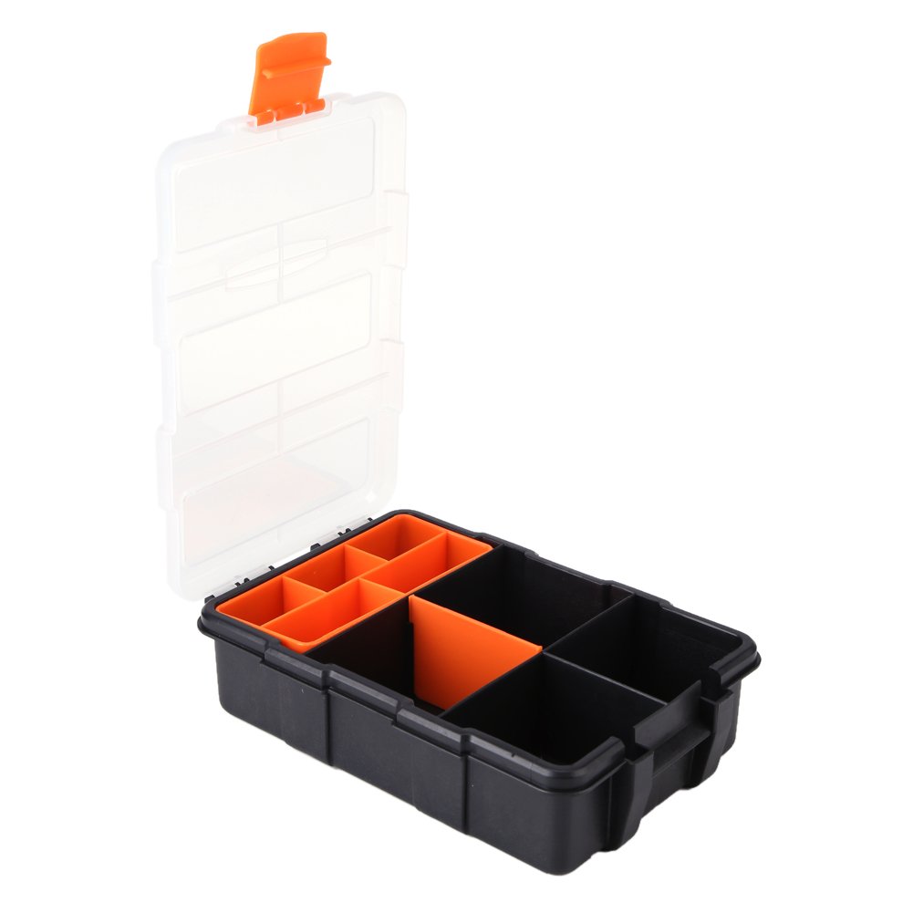 2-Layer Heavy-Duty Plastic Storage Box - Small Parts & Tool Organizer Case for DIY, Crafts, Workshop & Garage Organization